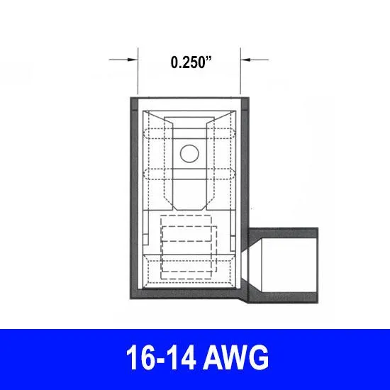 #16-14AWG Fully Insulated .25" Flag Female, 6 pack