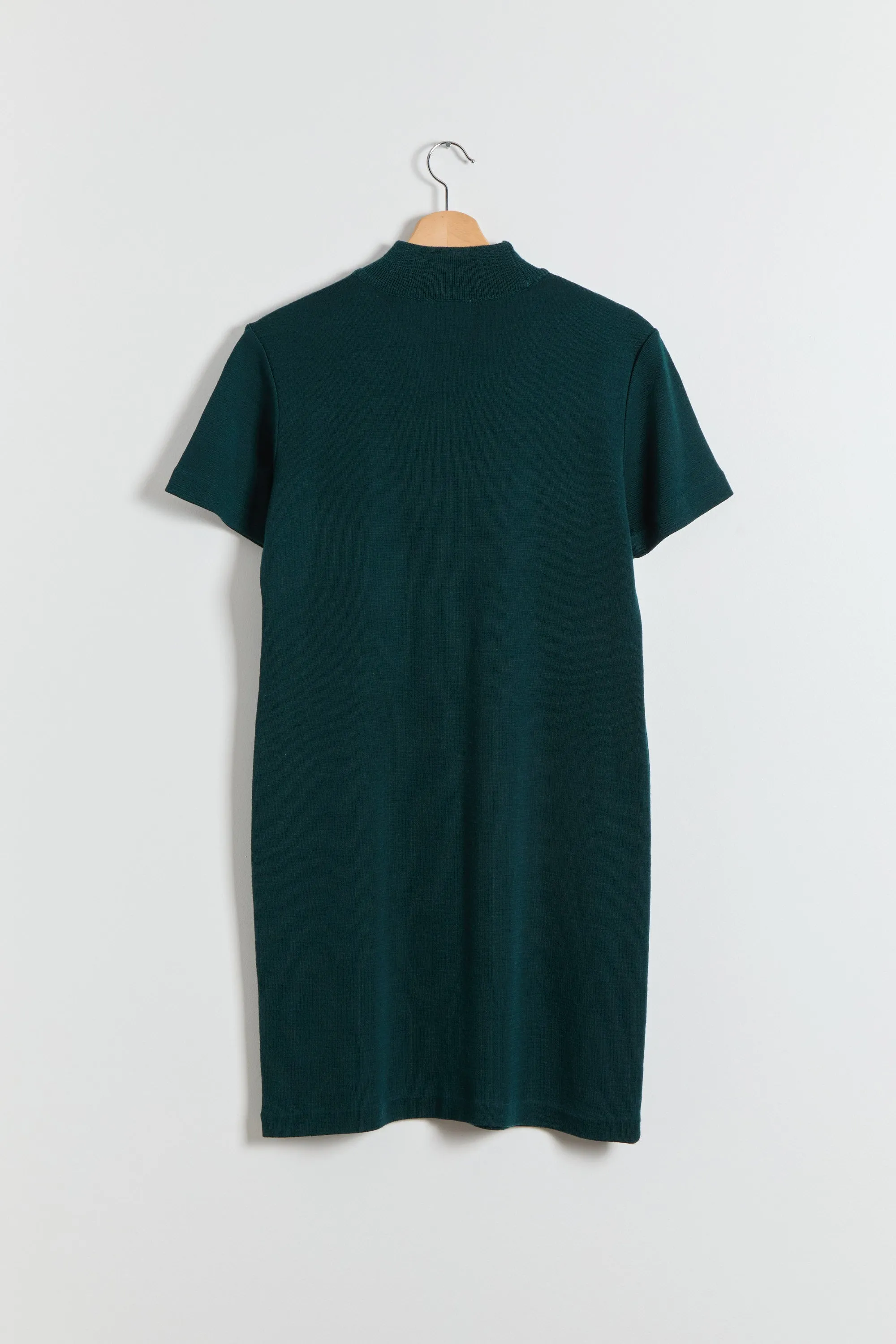 90s Dark Teal Mock Neck Sweater Dress M