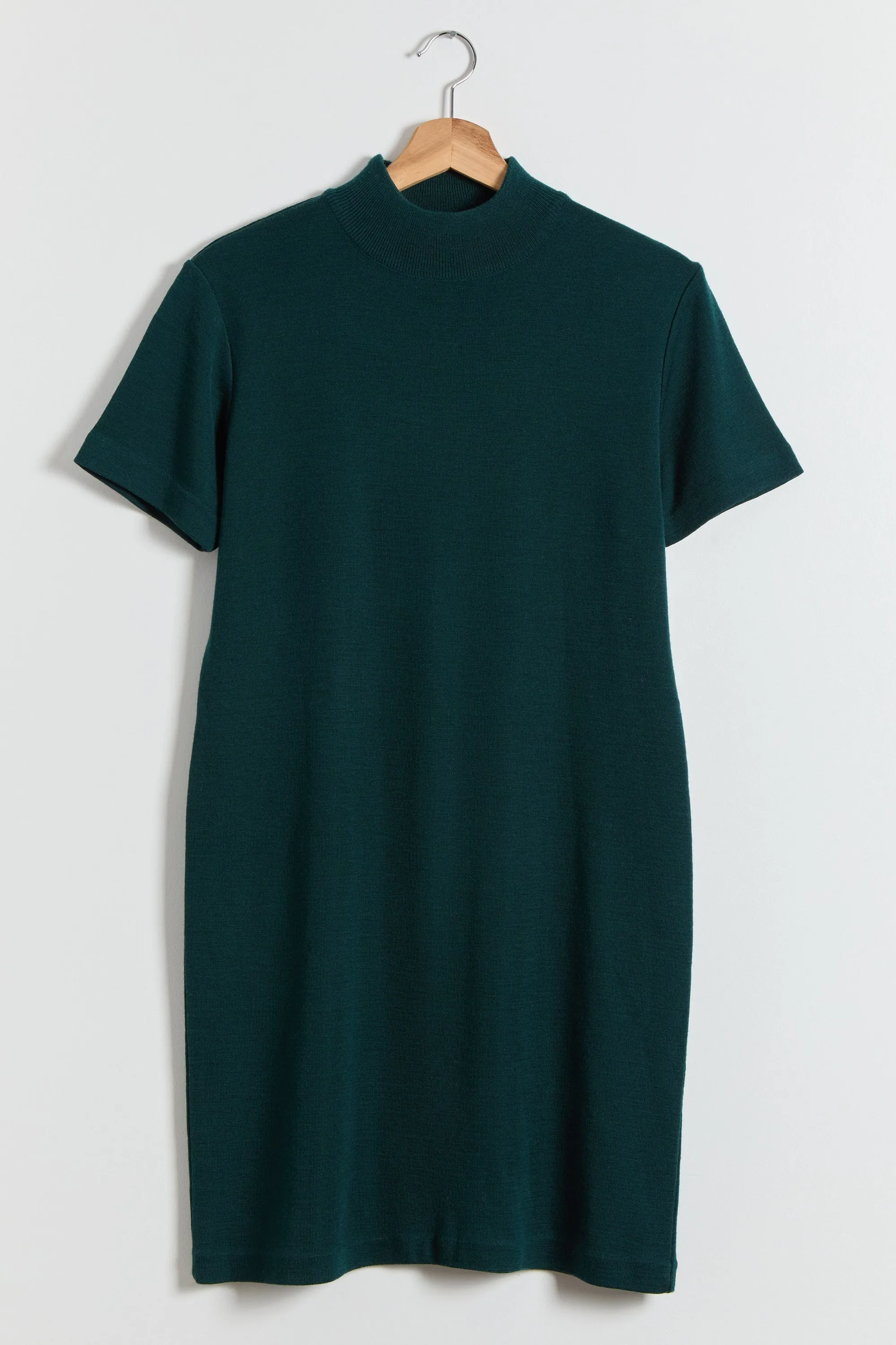 90s Dark Teal Mock Neck Sweater Dress M