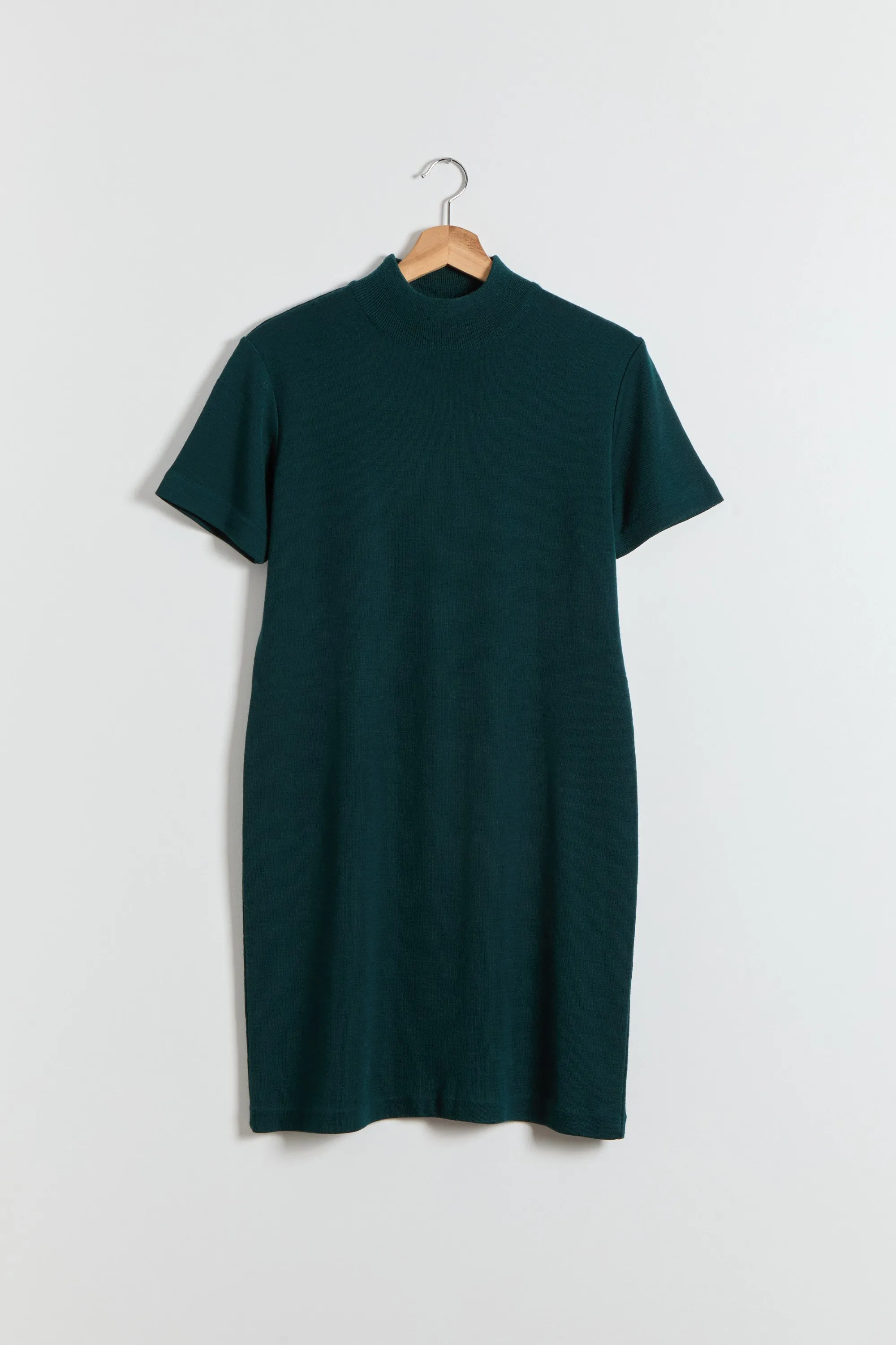 90s Dark Teal Mock Neck Sweater Dress M