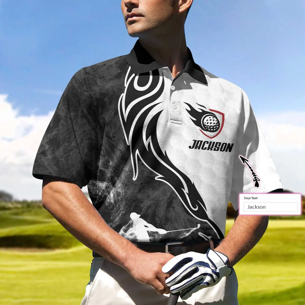 A Golf Player Illustration Custom Polo Shirt, Personalized Polo Shirt For Golf, Best Golf Shirt For Men