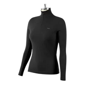 Animo Italia Boston Woman's Long Sleeve Thermal Turtleneck, Black