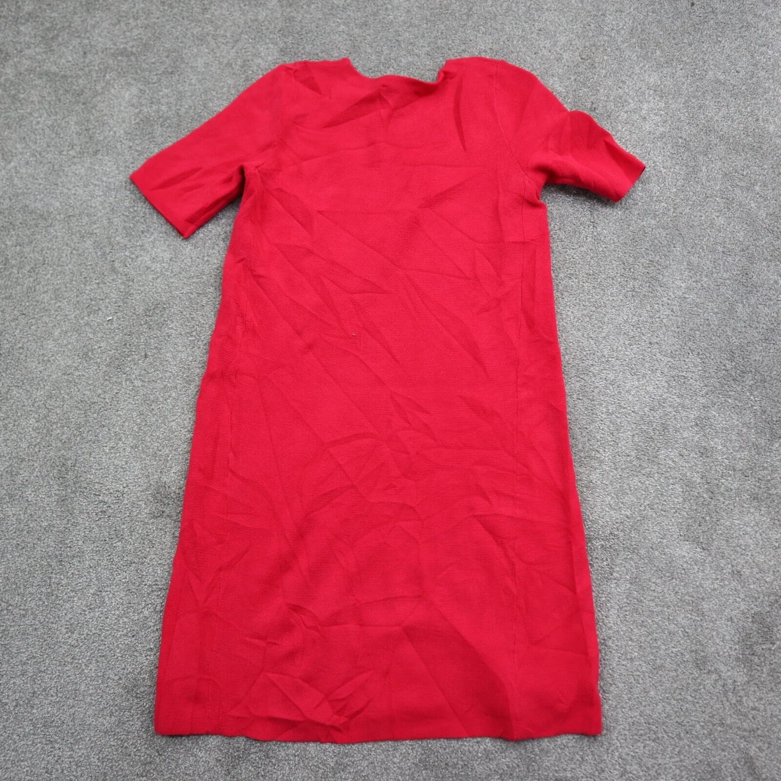 Ann Taylor Womens Casual Mini Sweater Dress Long Sleeves Round Neck Red Size XSP