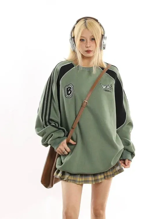 Athletic Three-Bar Oversized Sweatshirt