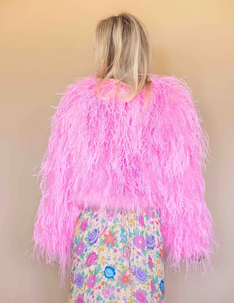 Barbie - Feather Jacket in Pink