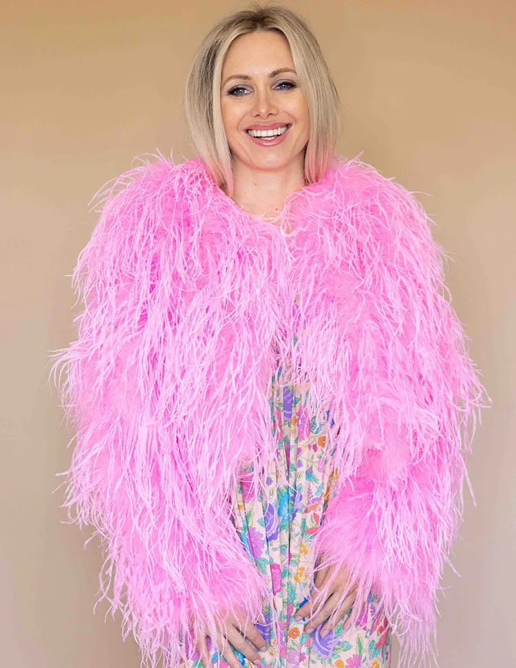 Barbie - Feather Jacket in Pink