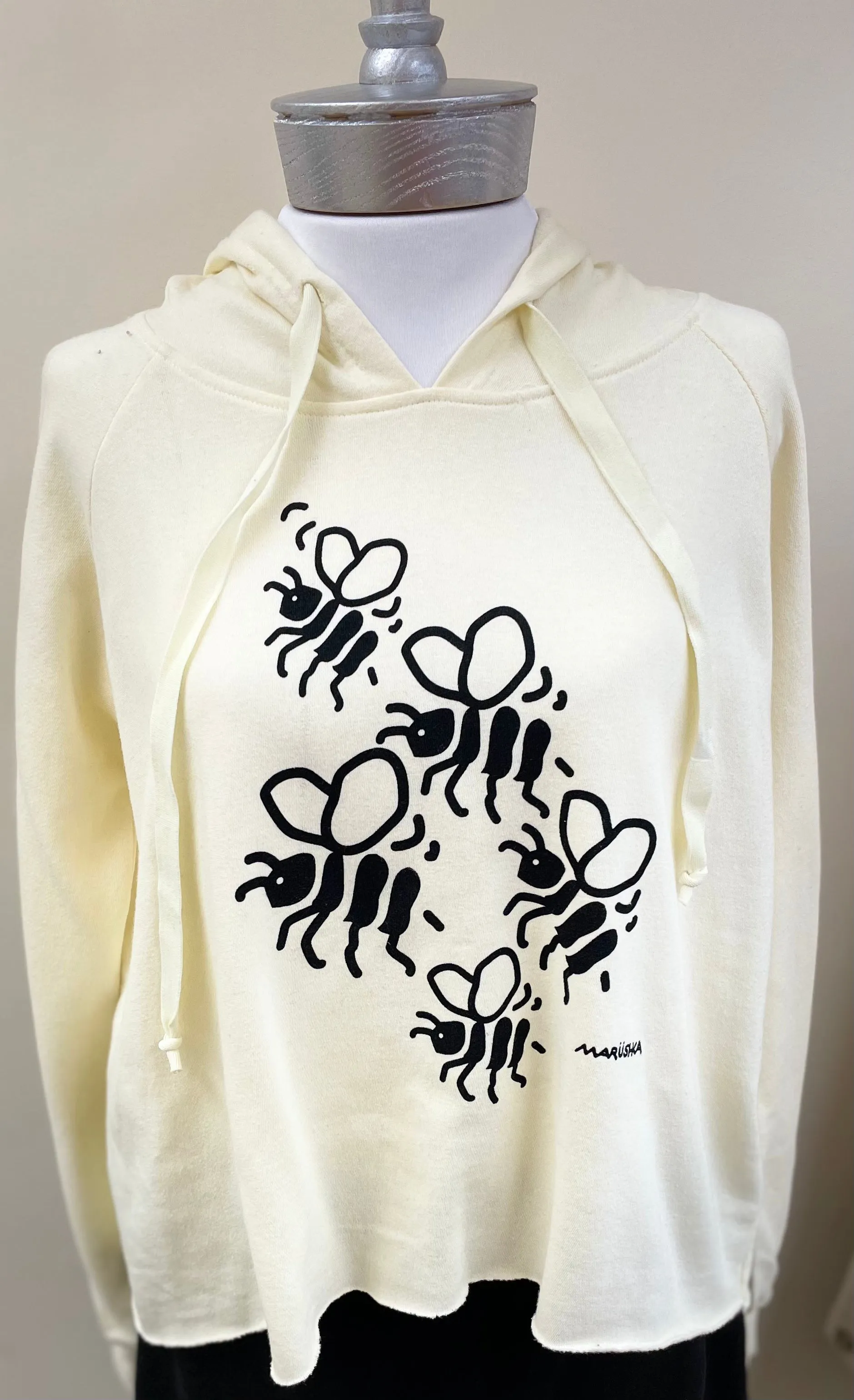 Bees on Crop Hoodie Sweatshirt