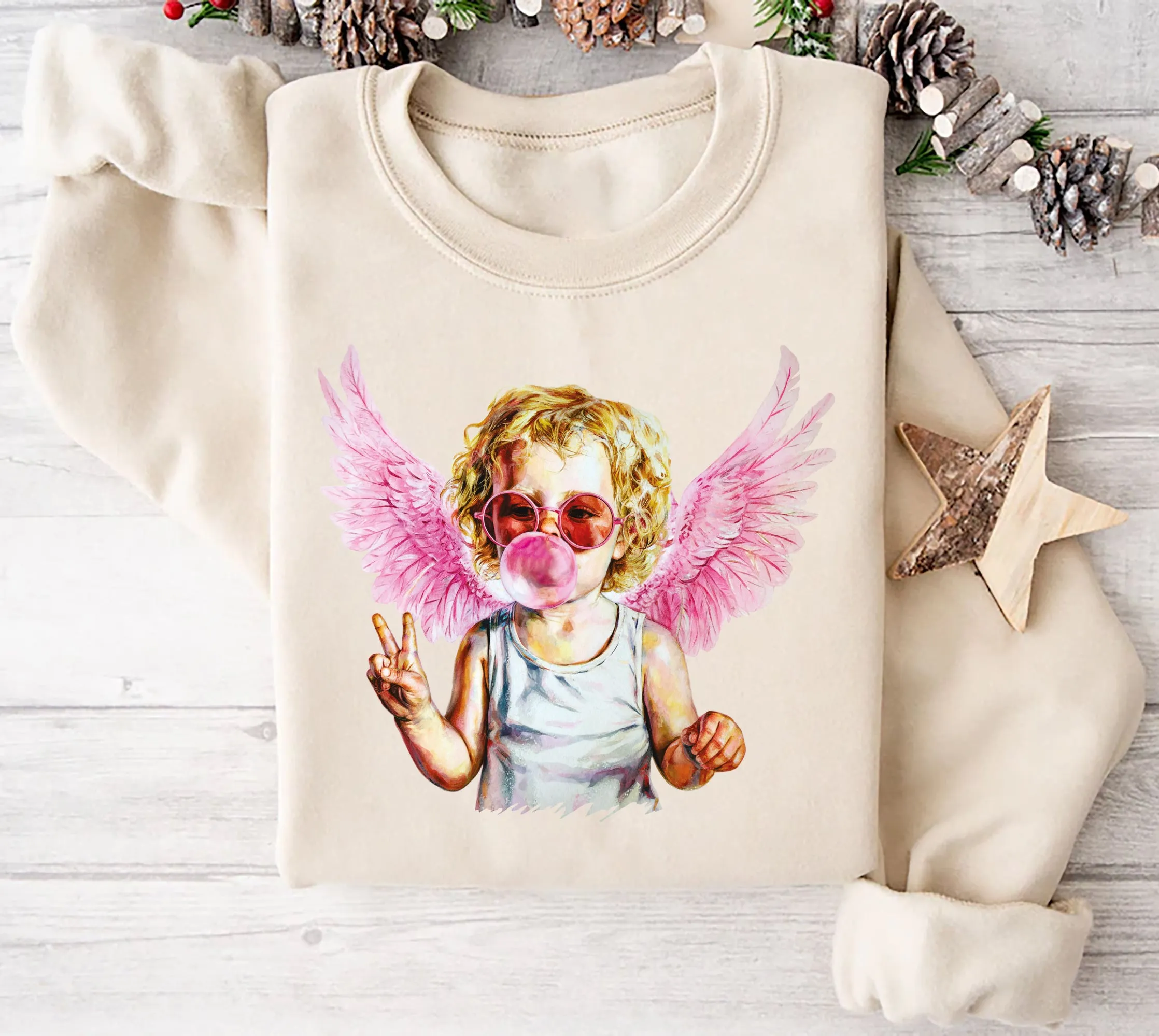 Blowing Bubble Cupid Sweatshirt, Valentine's Day Sweatshirt