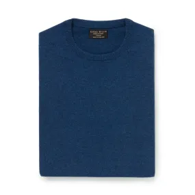 Blue Melange Cashmere Crew