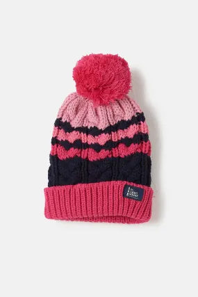 Bobbie Bobble Hat - Pink Navy Stripe