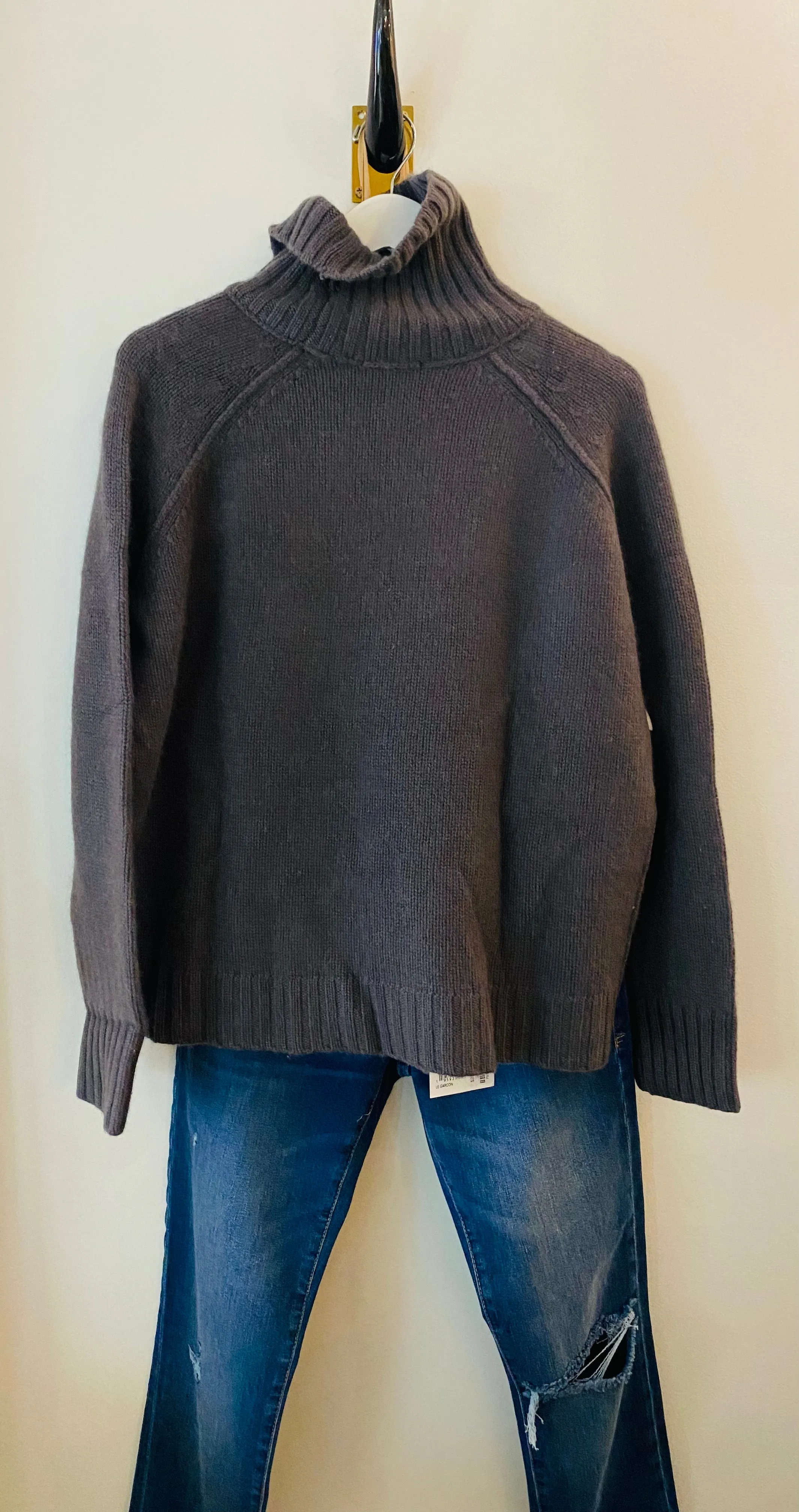 Brazeau Tricot Cashmere Irongate Chunky Turtleneck Sweater