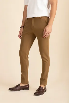 Brown Zipper Pants - 4 way Jet-Setter