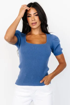 Brynlee Sweater Top | Deep Blue