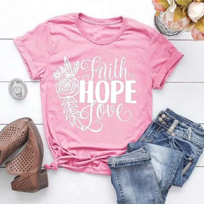 Christian T-Shirt <br> Faith Hope Love