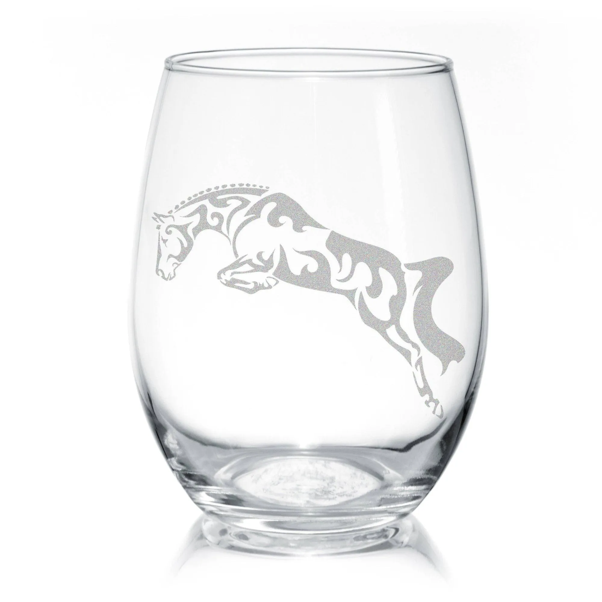 Classy Equine Hunter Jumper Horse Stemless Wine Glass