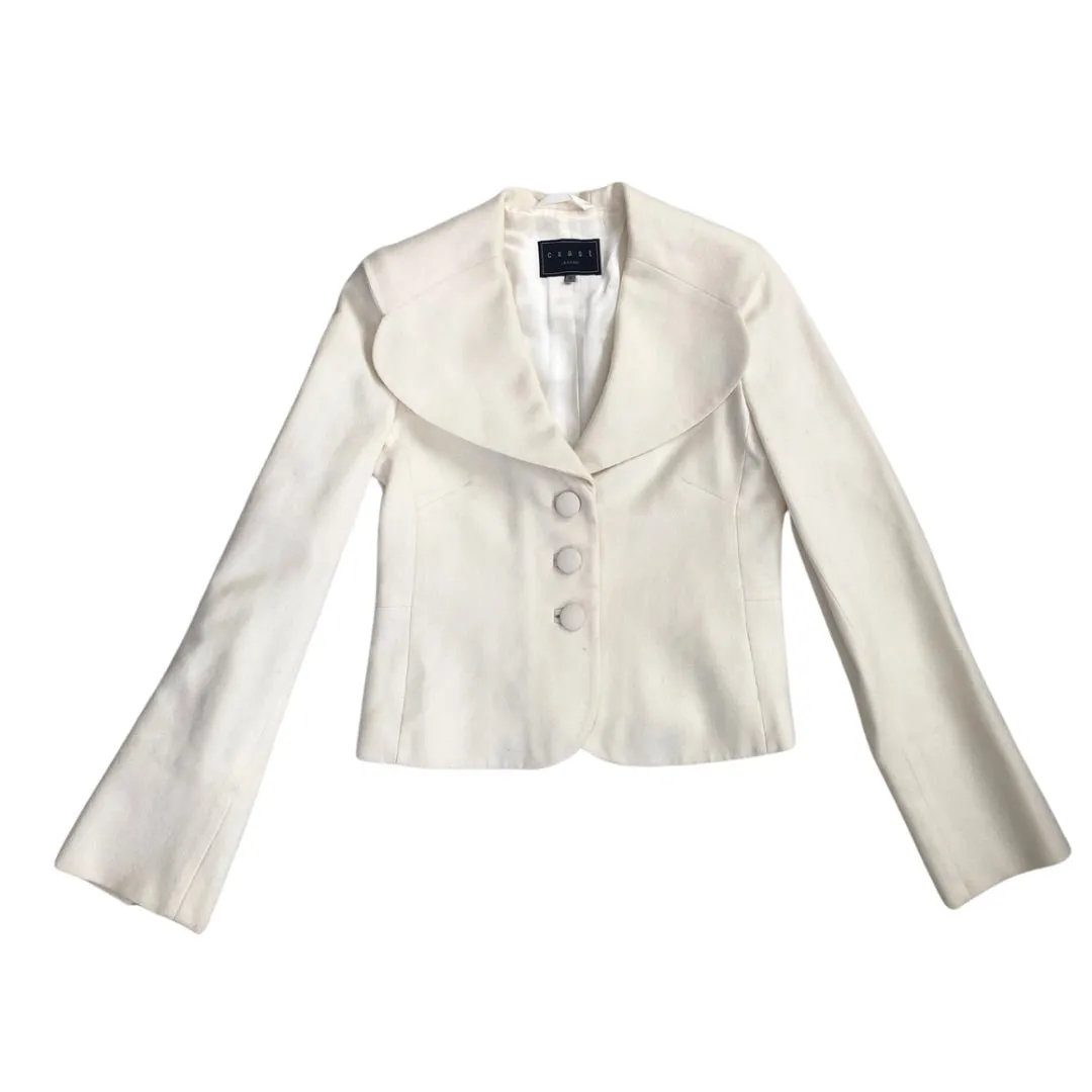 Coast Short Tailored Wool Jacket Cream SIZE 10