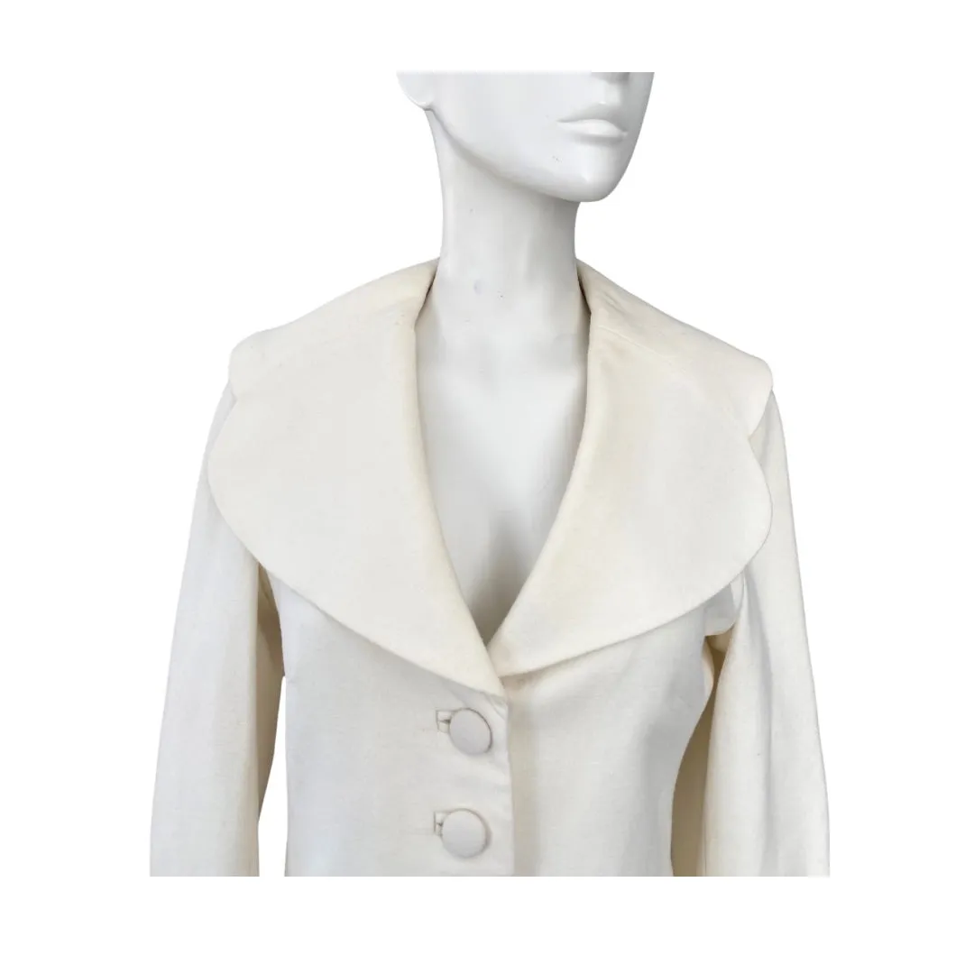 Coast Short Tailored Wool Jacket Cream SIZE 10