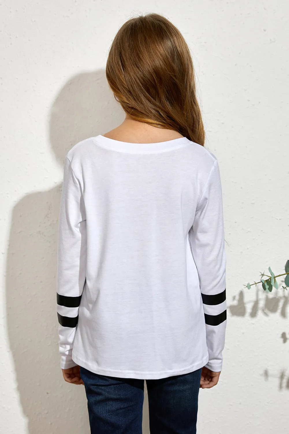 Cotton Blend Striped Little Girl Long Sleeve Shirts