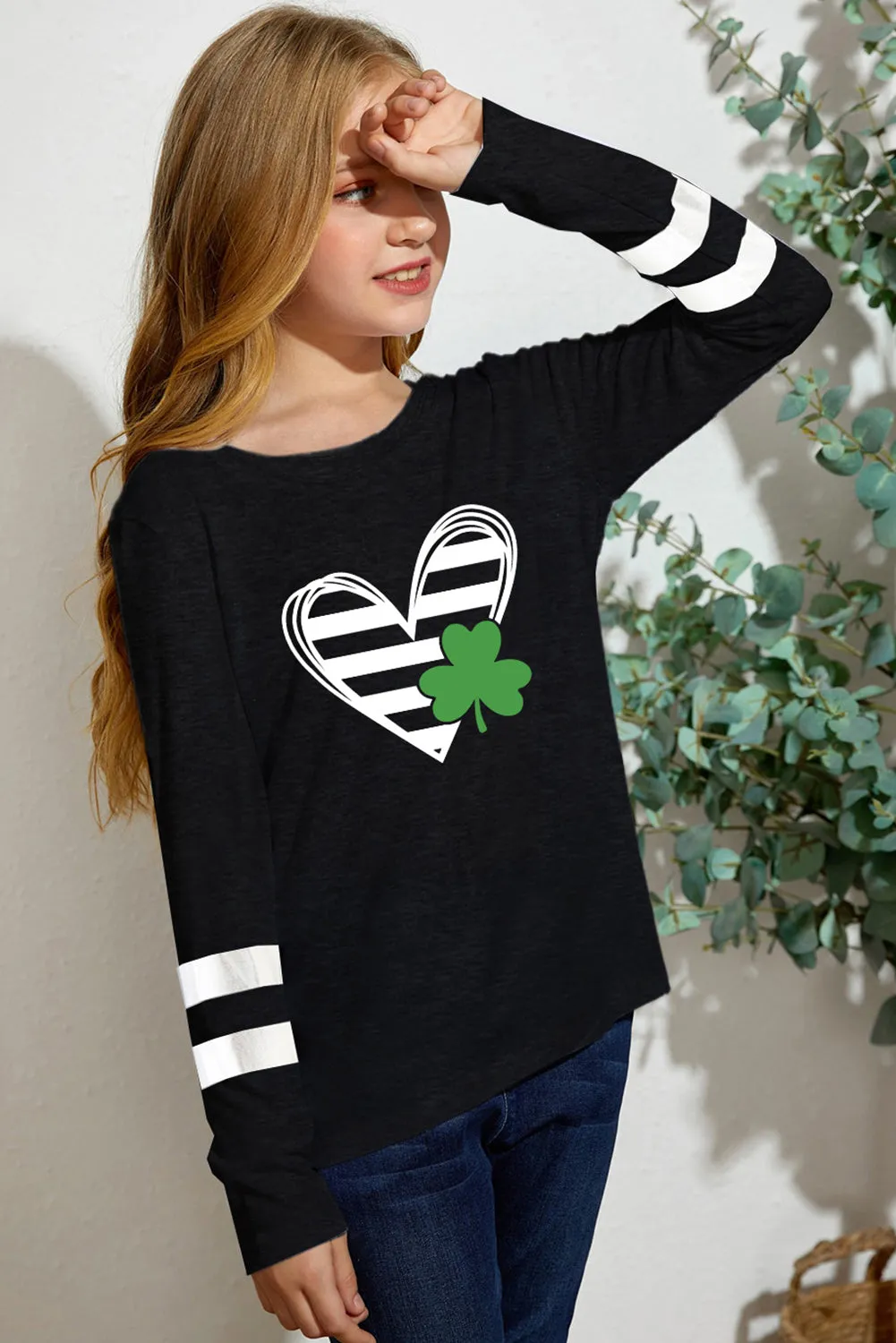 Cotton Blend Striped Little Girl Long Sleeve Shirts