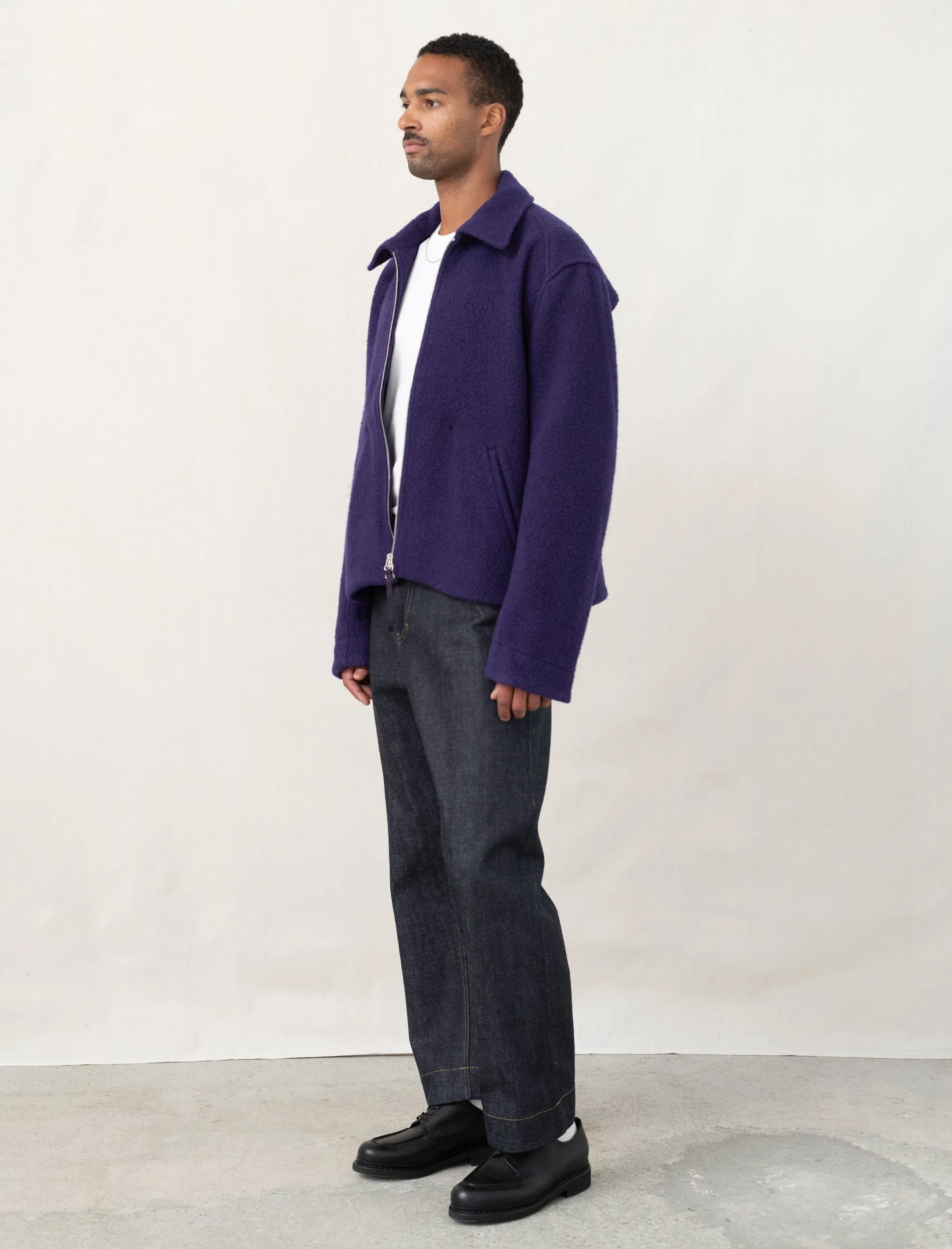 Cropped Slow Jacket Wool (Purple)