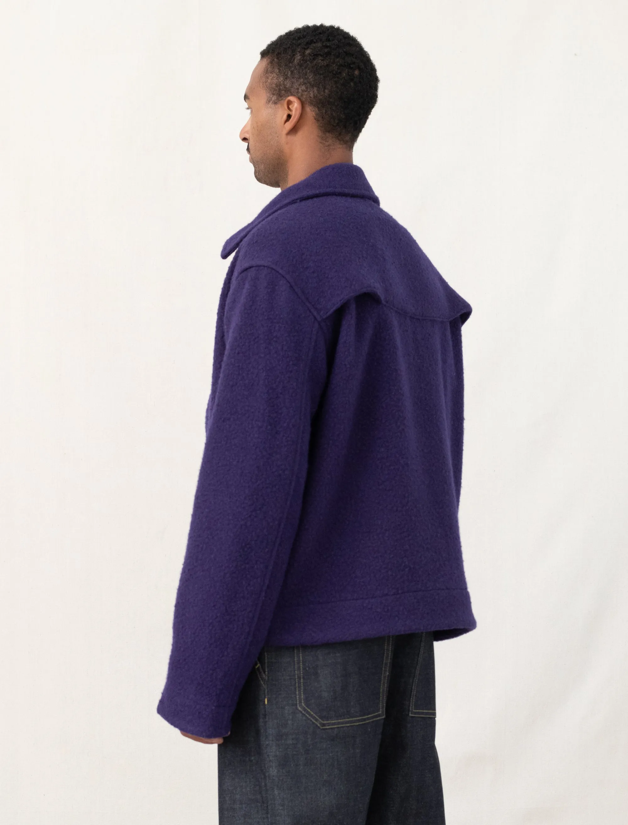 Cropped Slow Jacket Wool (Purple)