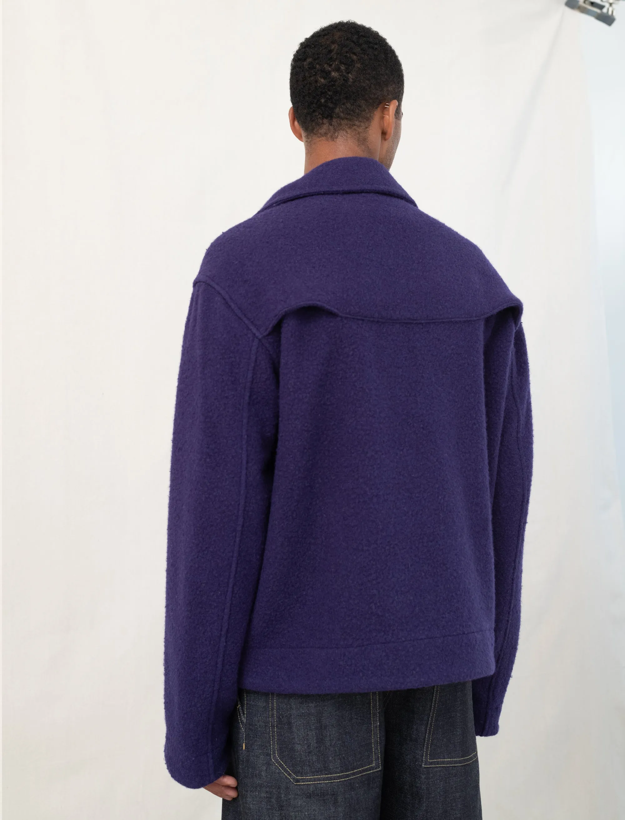 Cropped Slow Jacket Wool (Purple)