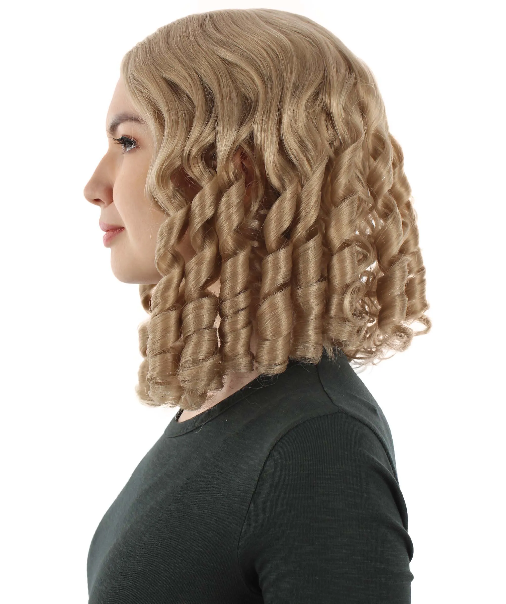 Curly Goldilocks Wig, Multi Color Synthetic Fiber Hair