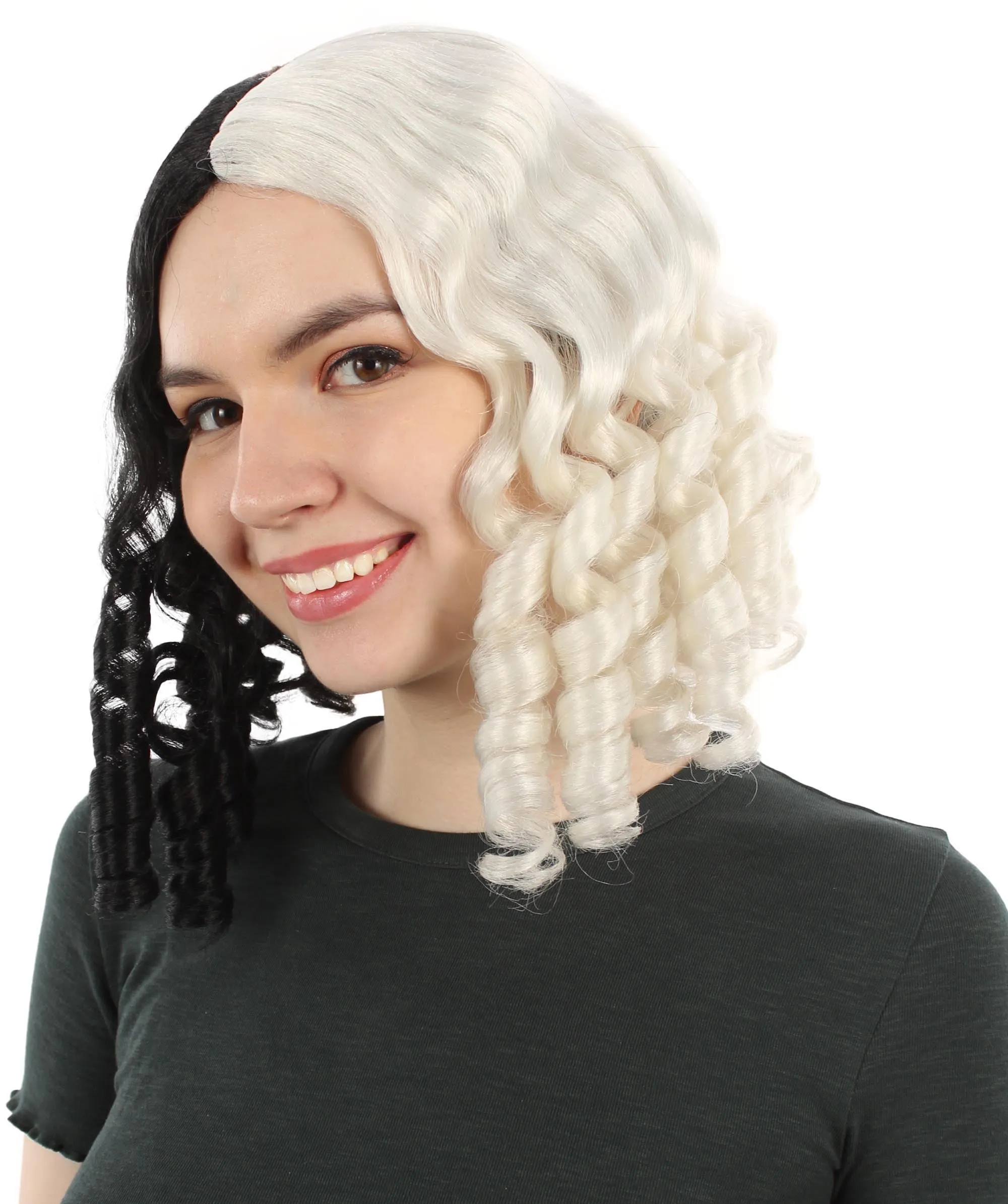 Curly Goldilocks Wig, Multi Color Synthetic Fiber Hair