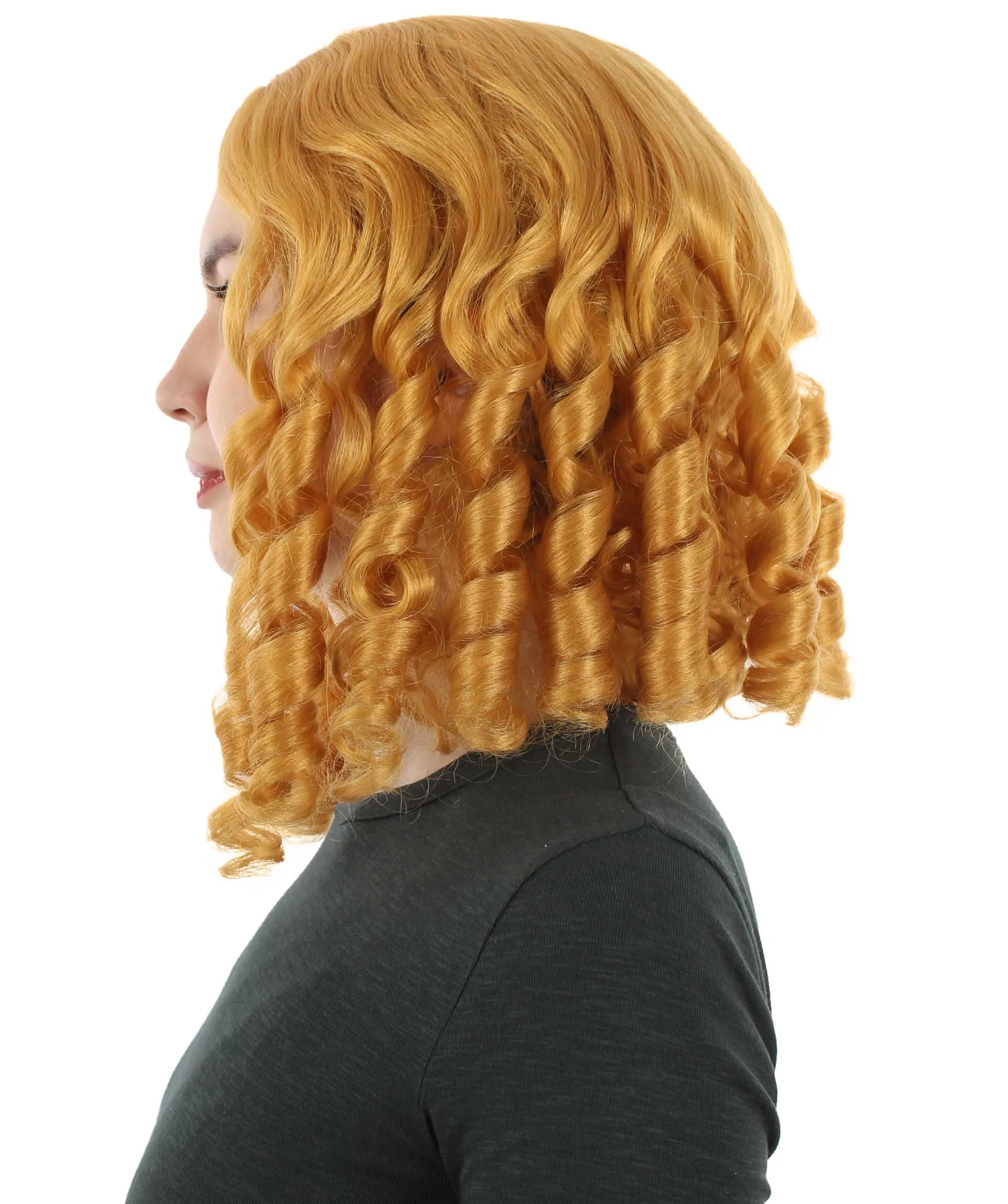 Curly Goldilocks Wig, Multi Color Synthetic Fiber Hair