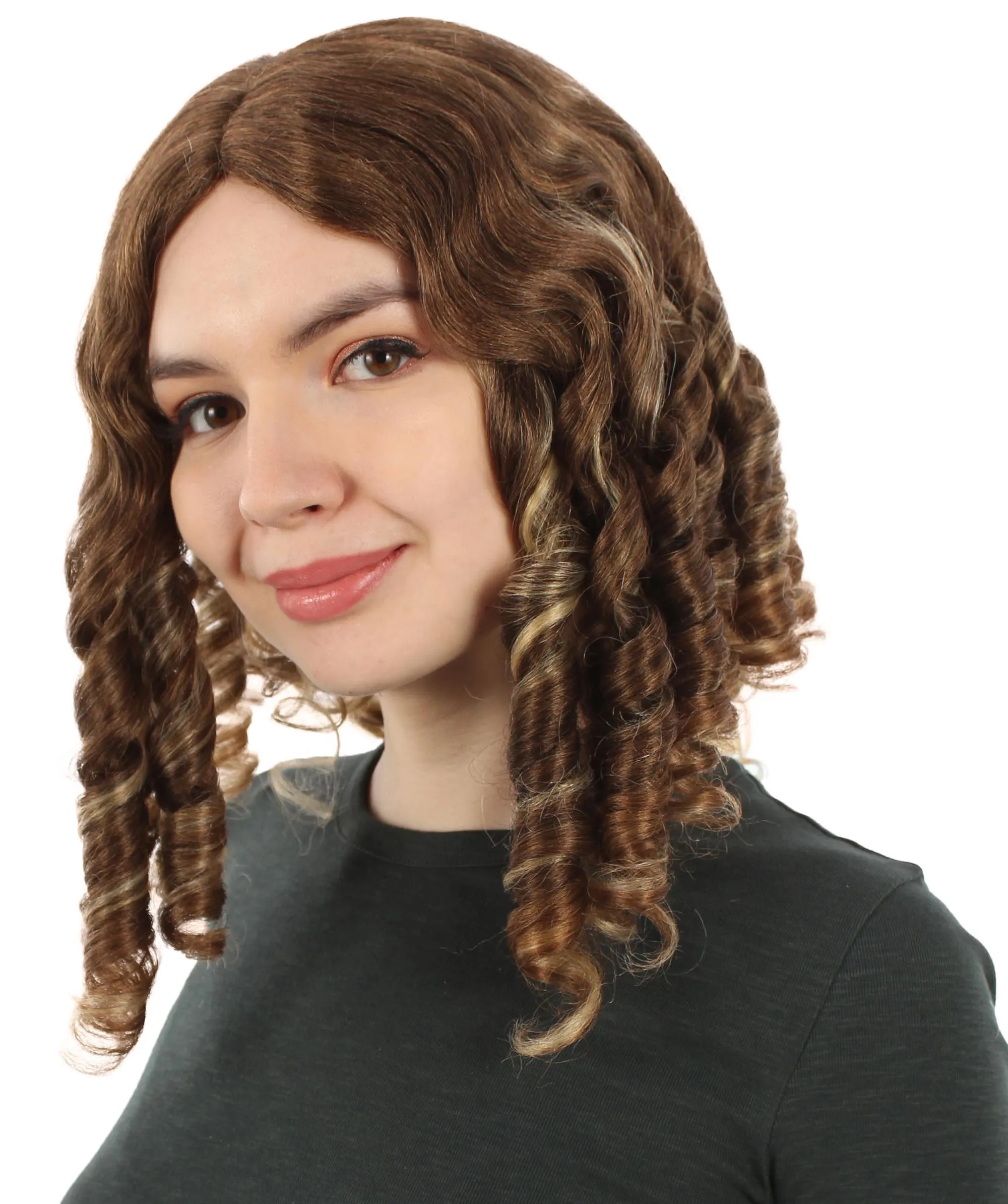 Curly Goldilocks Wig, Multi Color Synthetic Fiber Hair