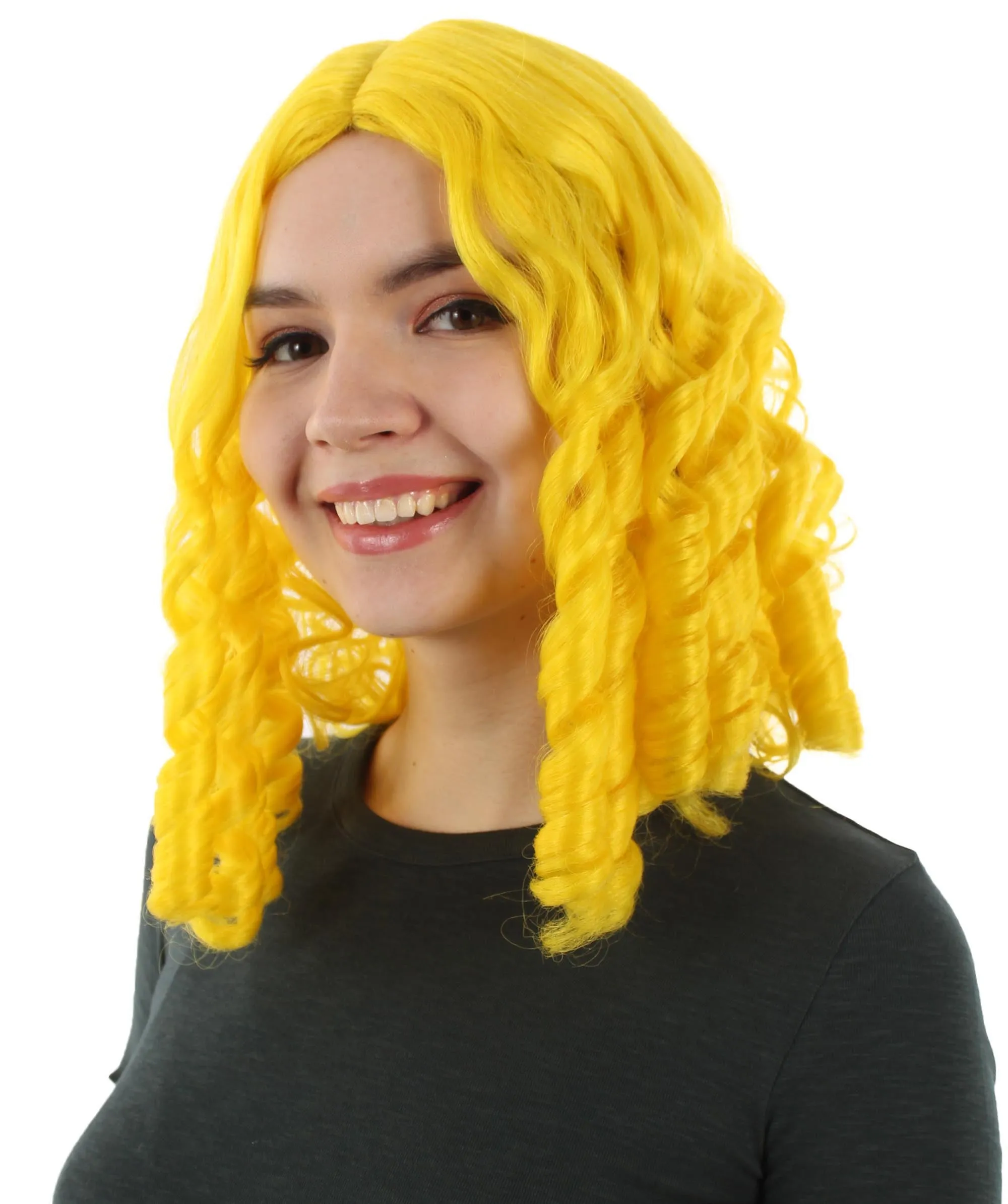 Curly Goldilocks Wig, Multi Color Synthetic Fiber Hair