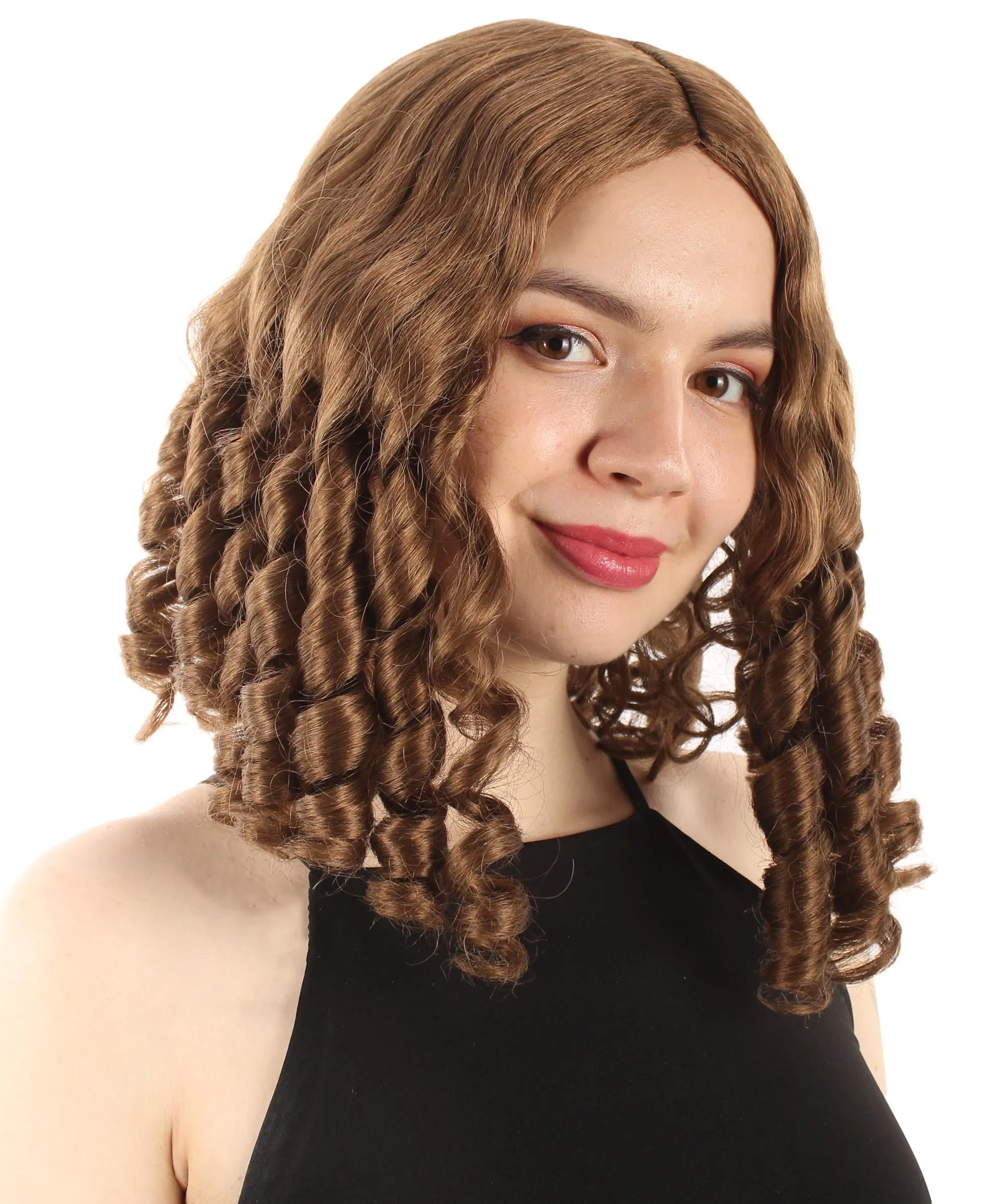 Curly Goldilocks Wig, Multi Color Synthetic Fiber Hair