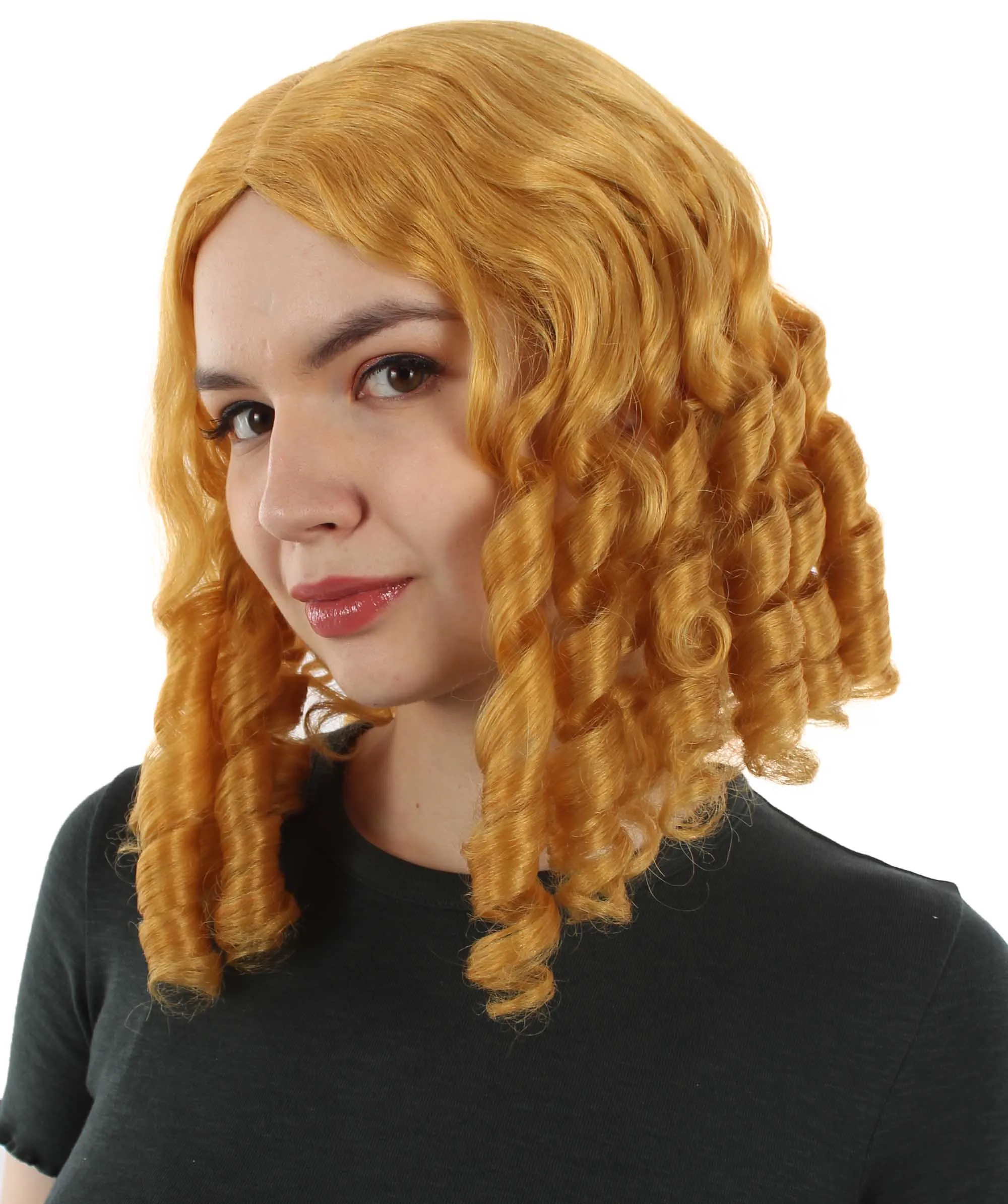 Curly Goldilocks Wig, Multi Color Synthetic Fiber Hair