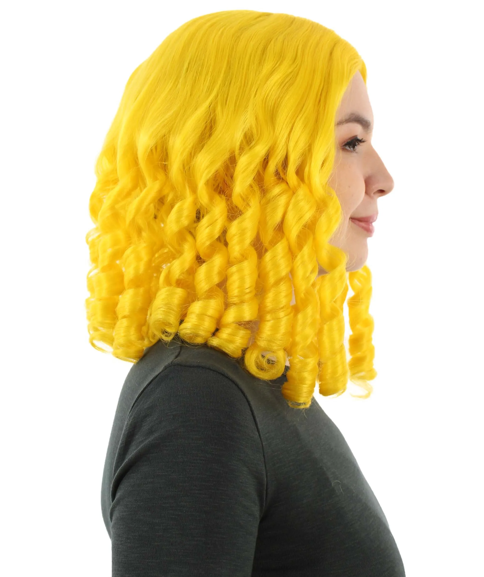 Curly Goldilocks Wig, Multi Color Synthetic Fiber Hair