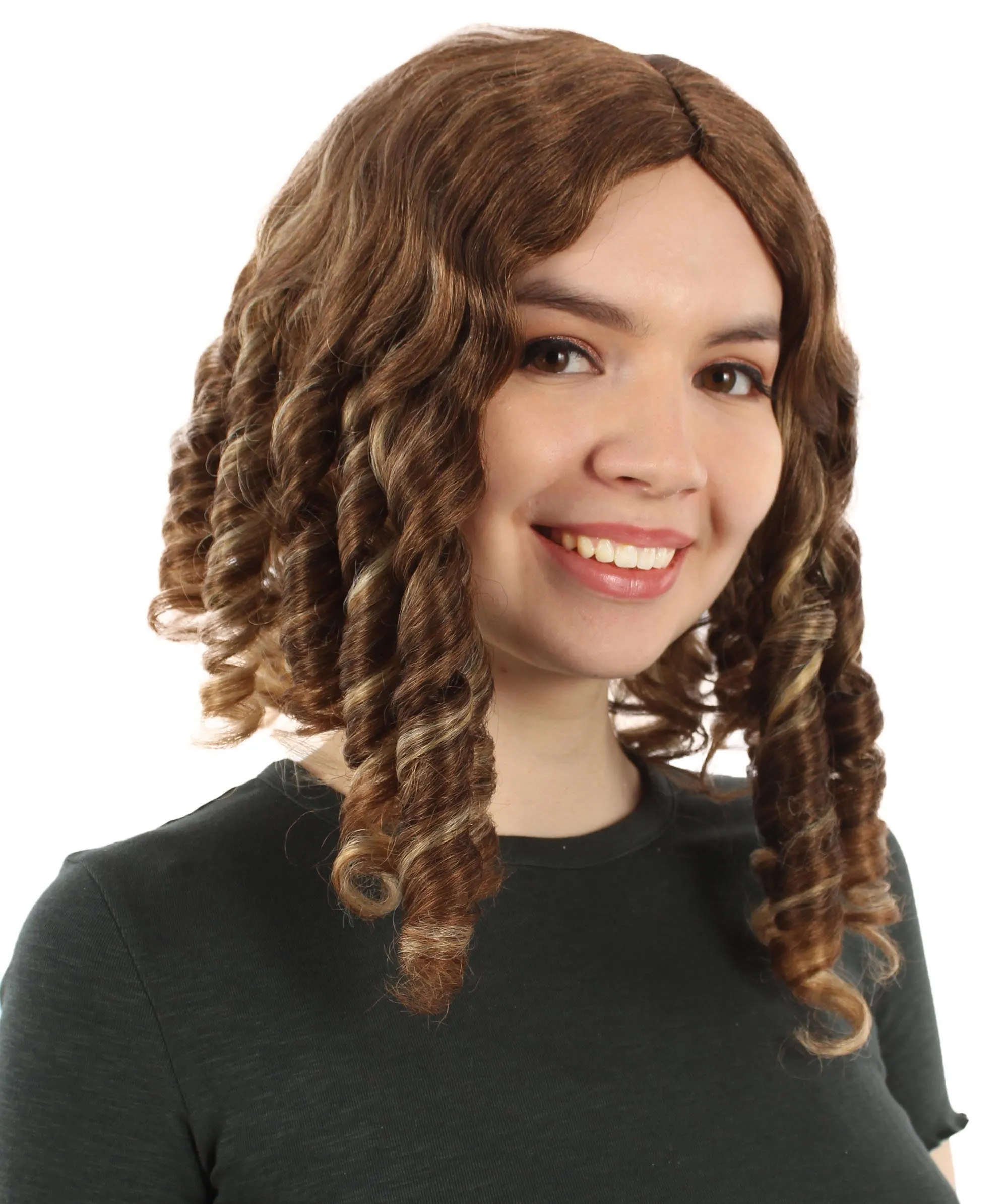 Curly Goldilocks Wig, Multi Color Synthetic Fiber Hair