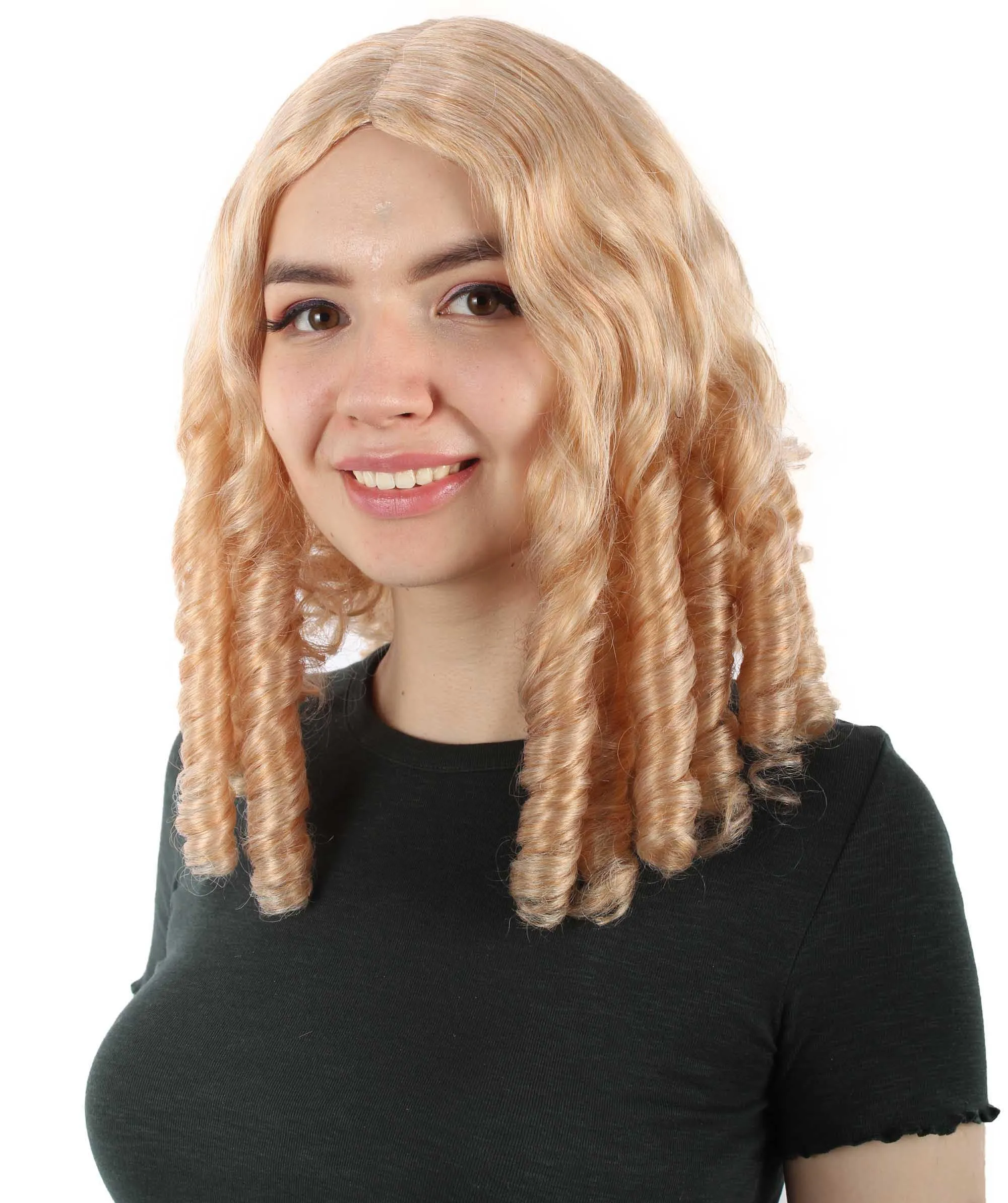 Curly Goldilocks Wig, Multi Color Synthetic Fiber Hair