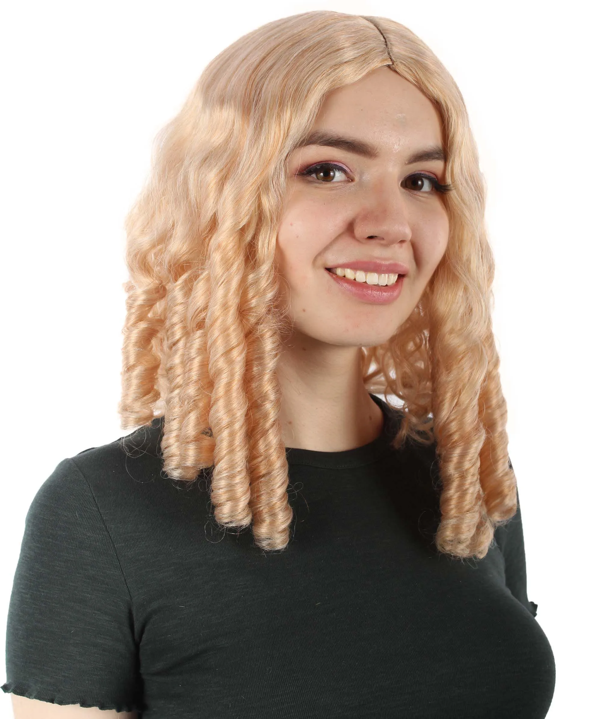 Curly Goldilocks Wig, Multi Color Synthetic Fiber Hair