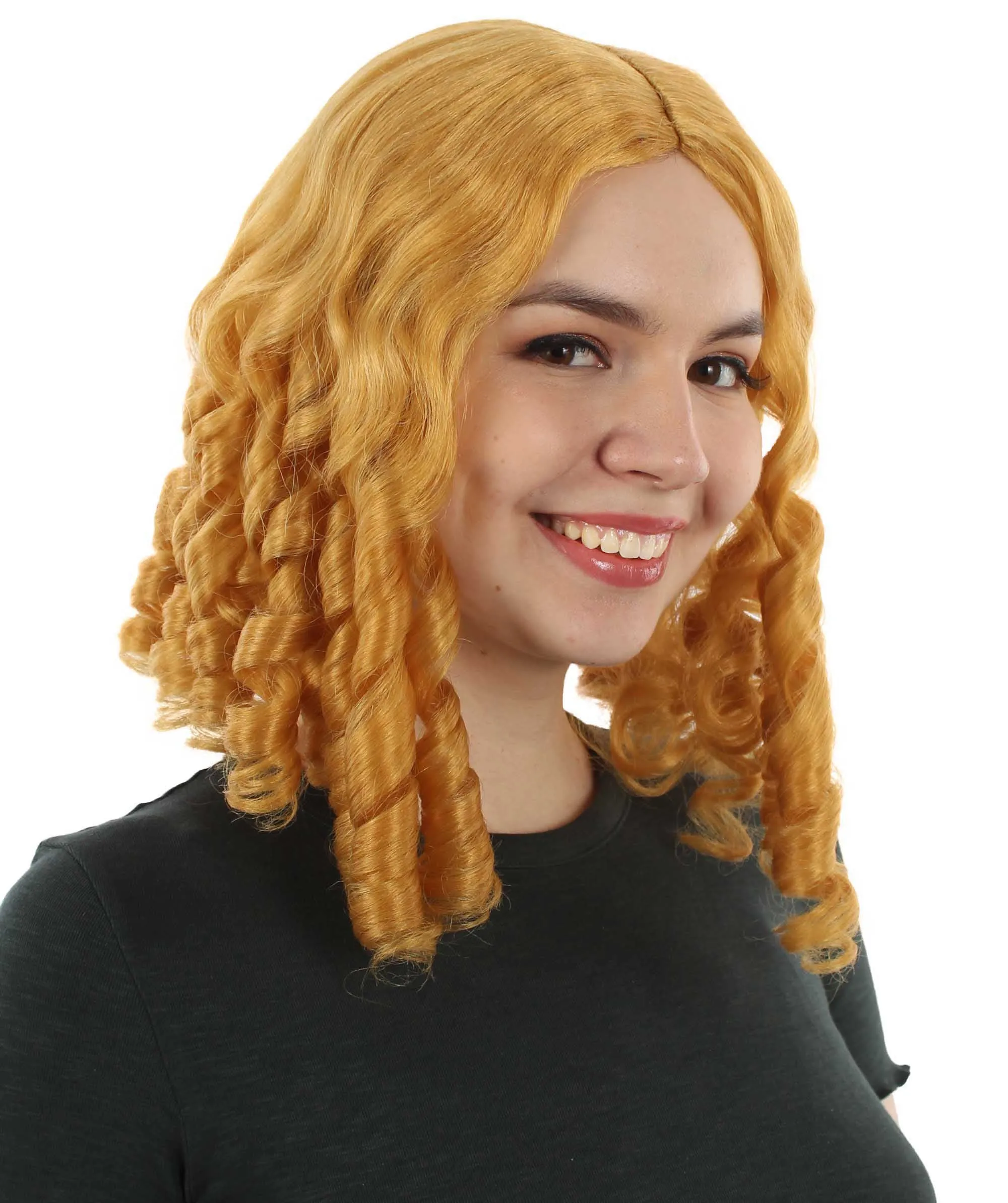 Curly Goldilocks Wig, Multi Color Synthetic Fiber Hair