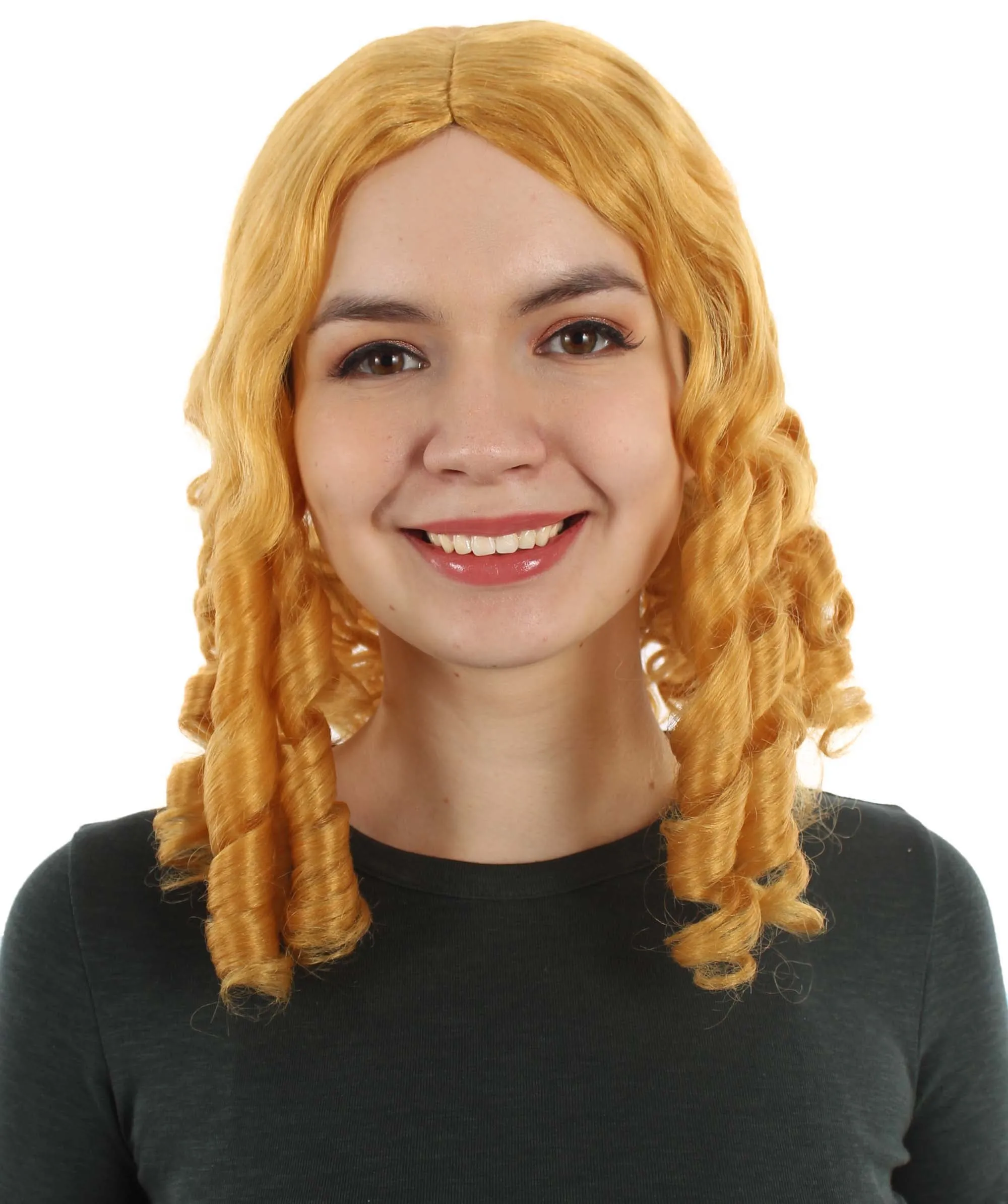 Curly Goldilocks Wig, Multi Color Synthetic Fiber Hair