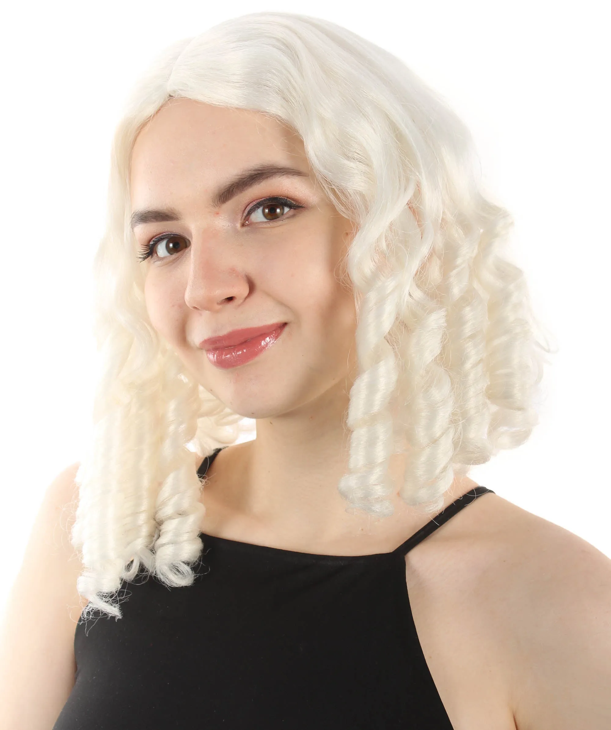 Curly Goldilocks Wig, Multi Color Synthetic Fiber Hair