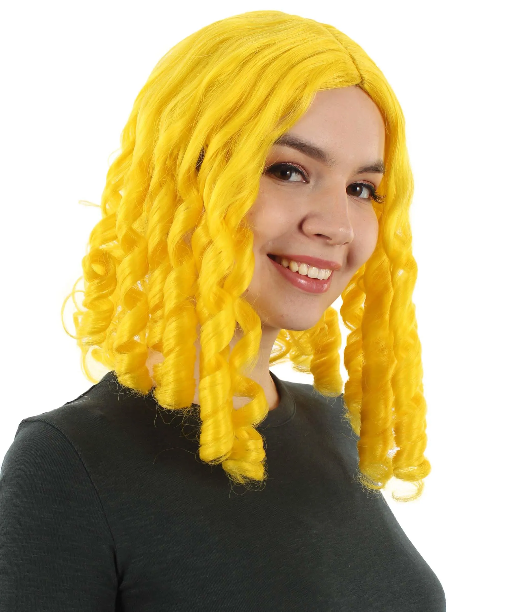 Curly Goldilocks Wig, Multi Color Synthetic Fiber Hair