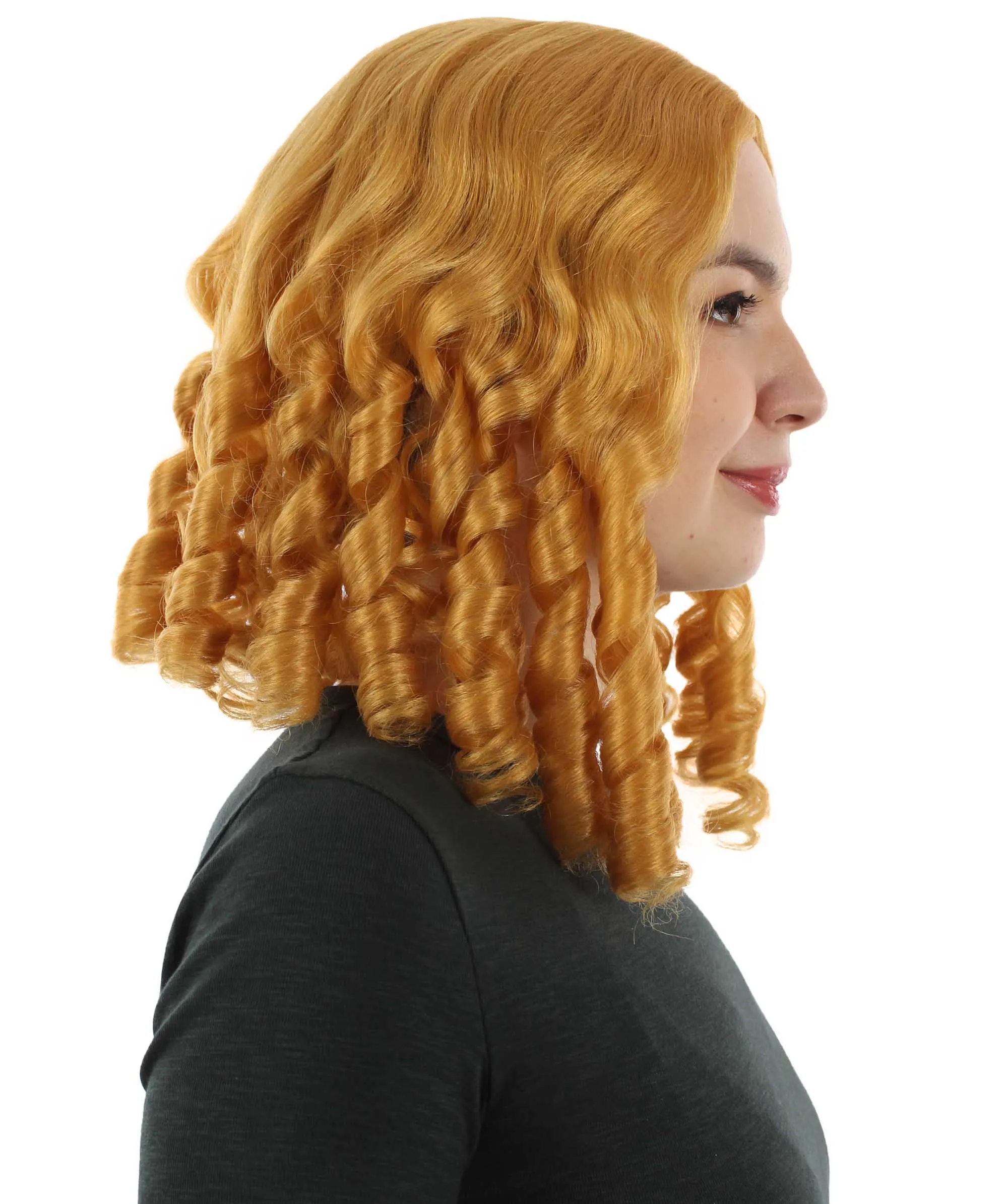 Curly Goldilocks Wig, Multi Color Synthetic Fiber Hair