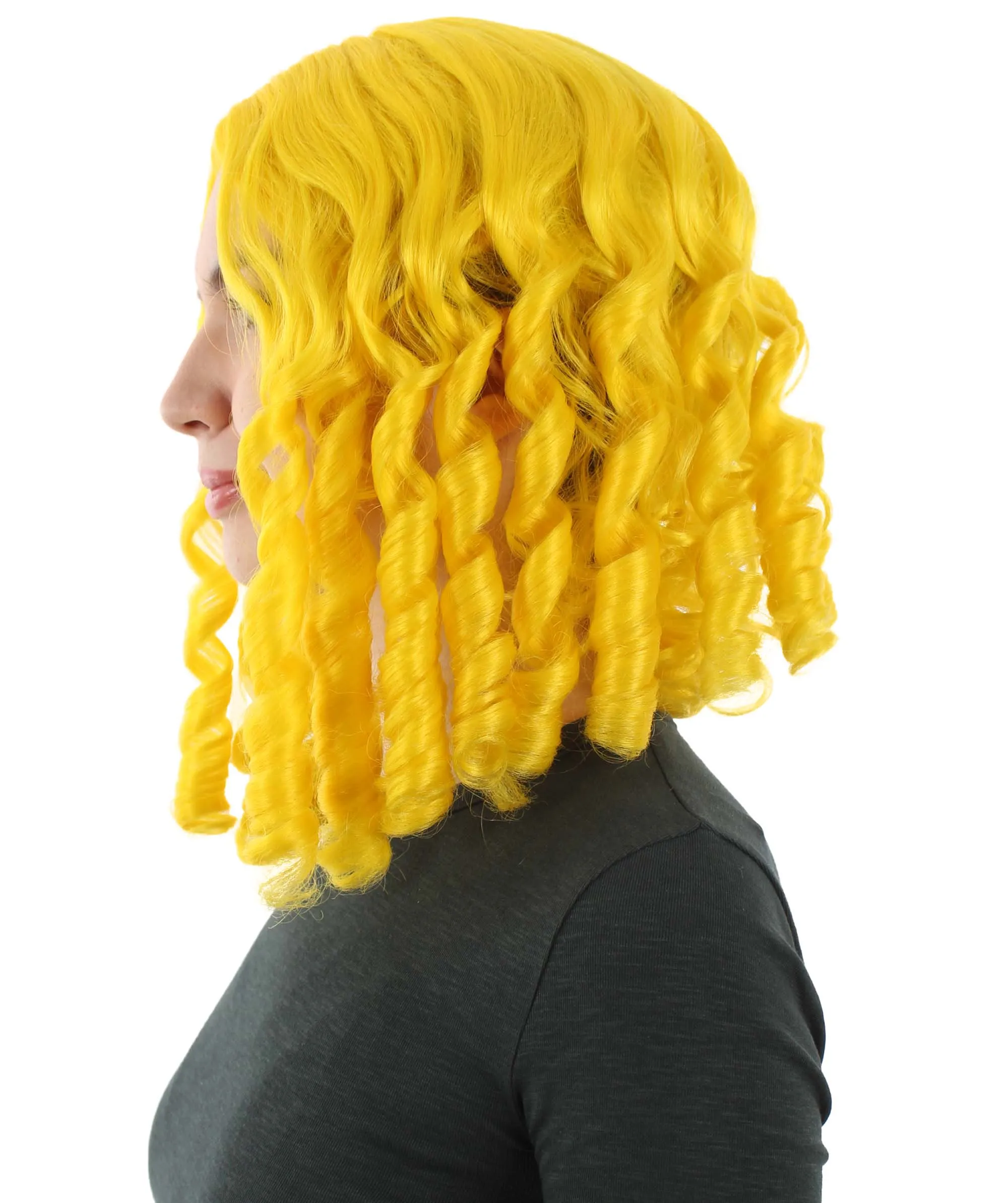 Curly Goldilocks Wig, Multi Color Synthetic Fiber Hair