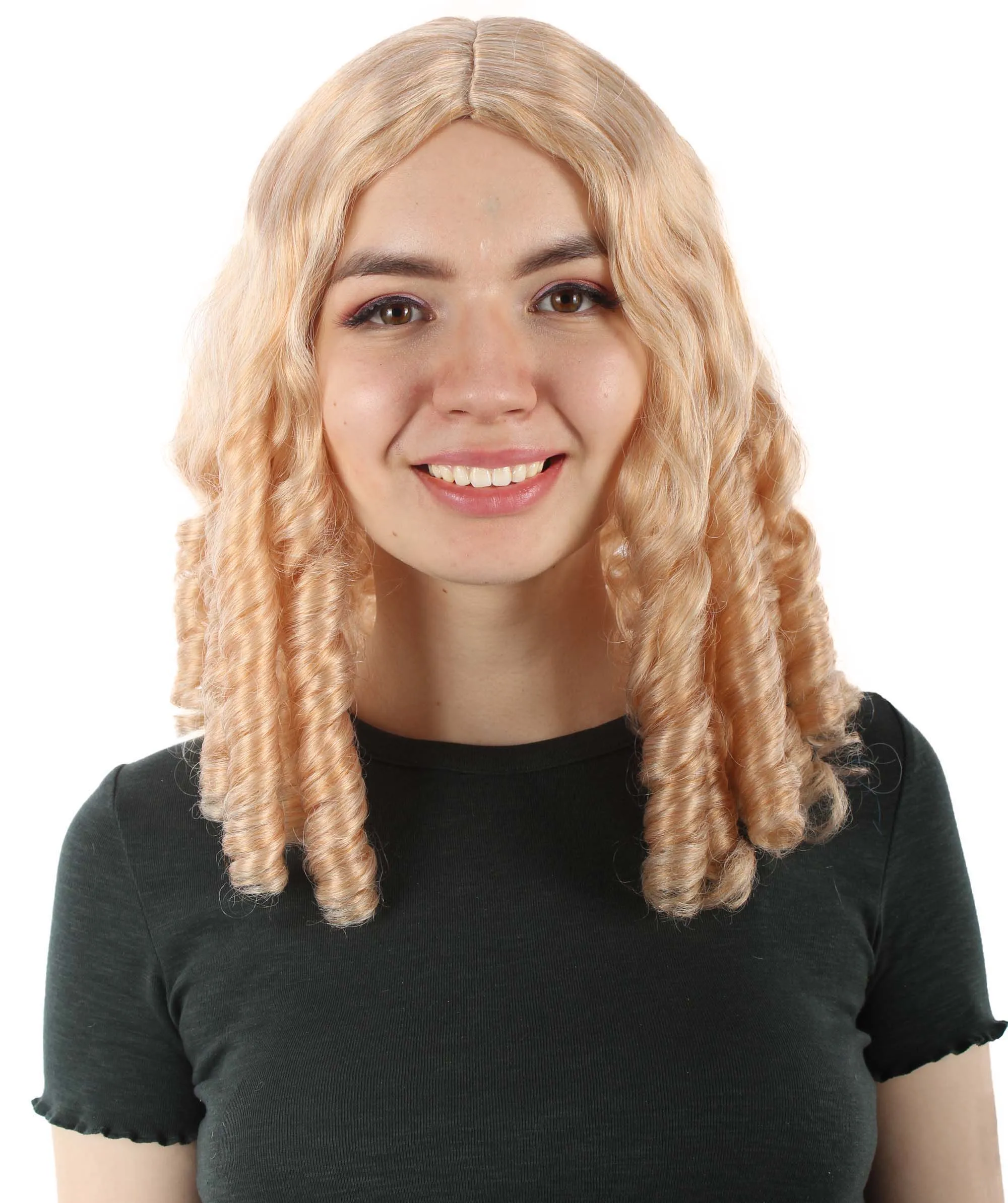 Curly Goldilocks Wig, Multi Color Synthetic Fiber Hair