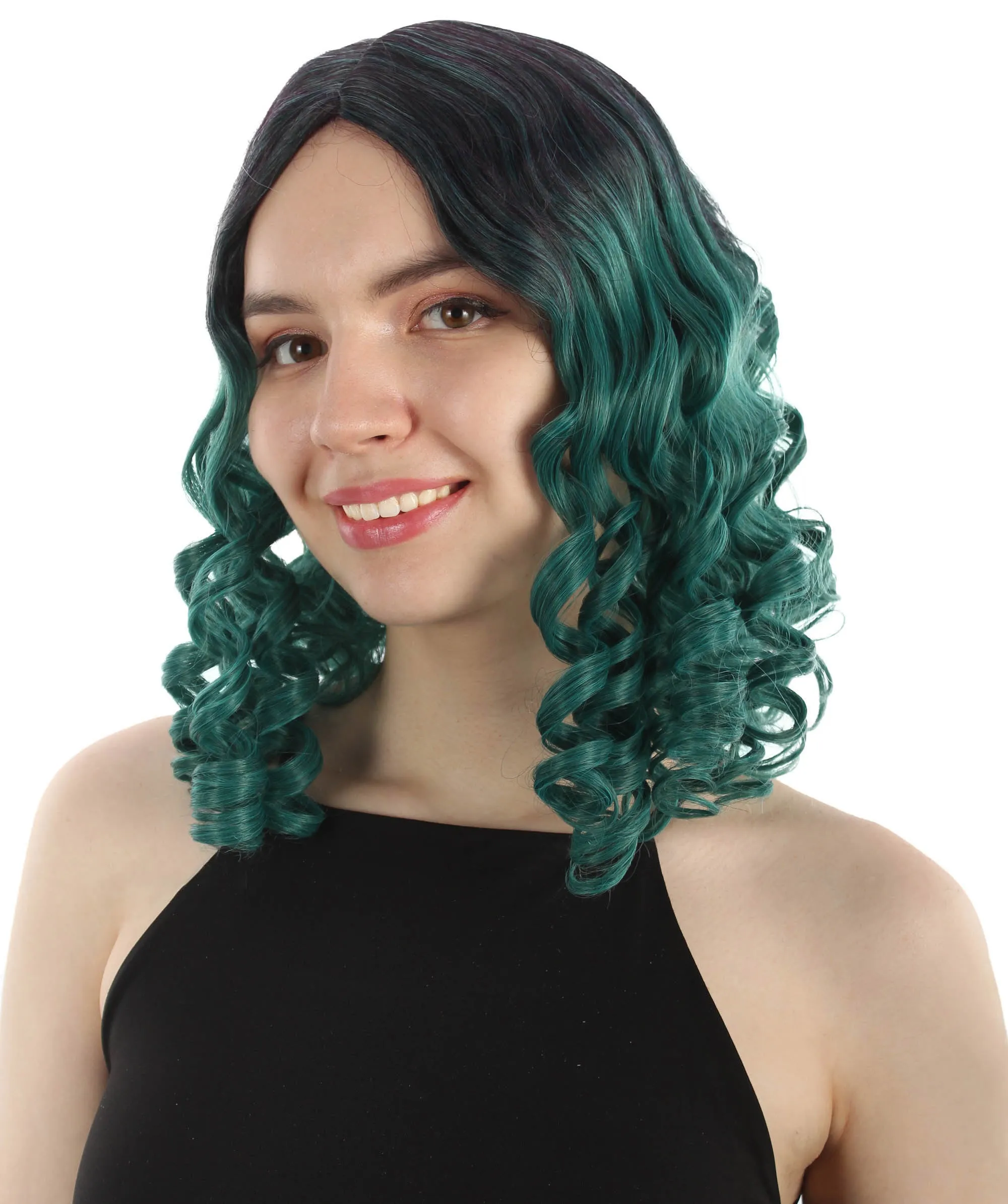 Curly Goldilocks Wig, Multi Color Synthetic Fiber Hair