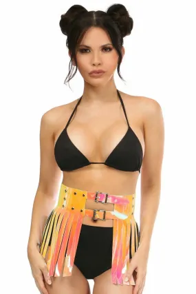 Daisy Corsets Yellow/Pink Holo Fringe Skirt