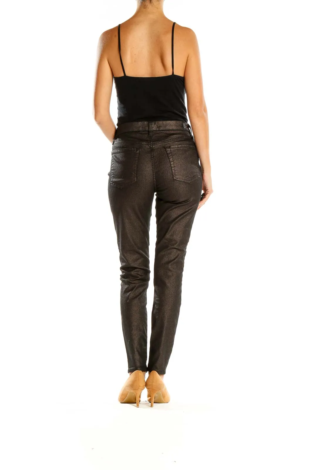 Dark Metallic Skinny Jeans