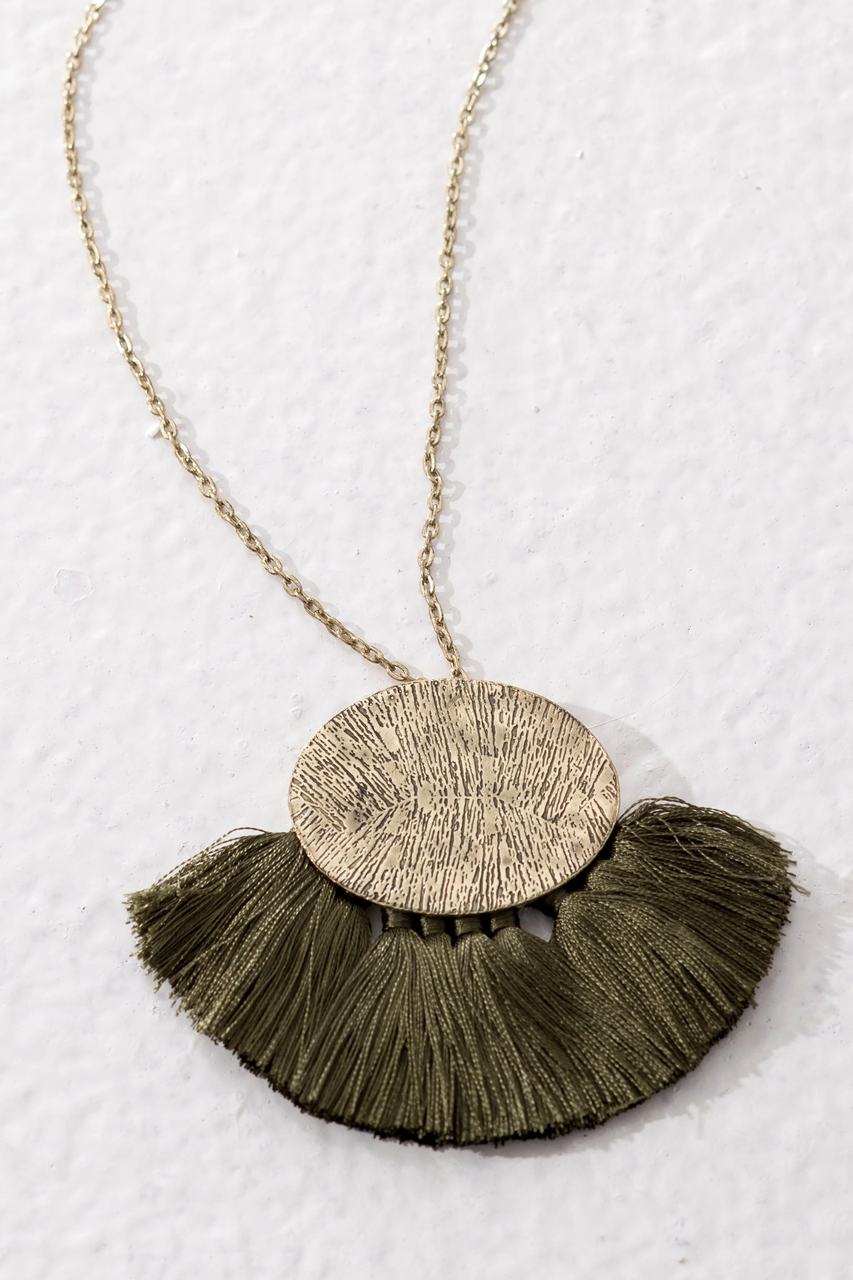 Diva necklace, Olive Green