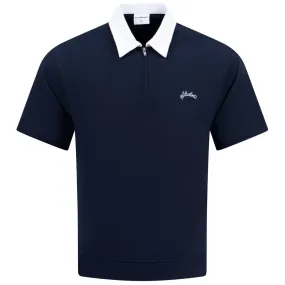 Dwight Zip Polo Navy - AW24