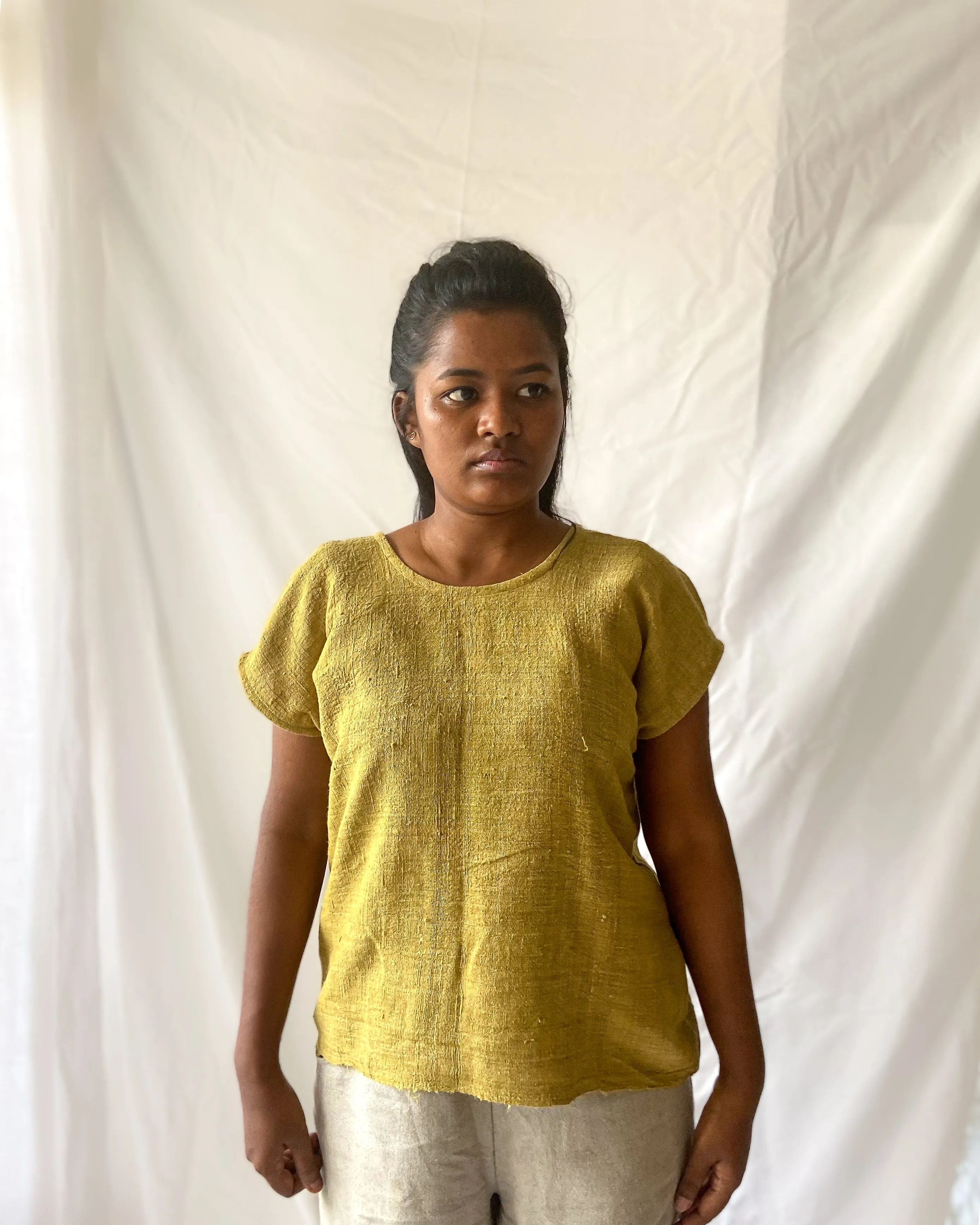 Eri Silk Blouse in Olive Green